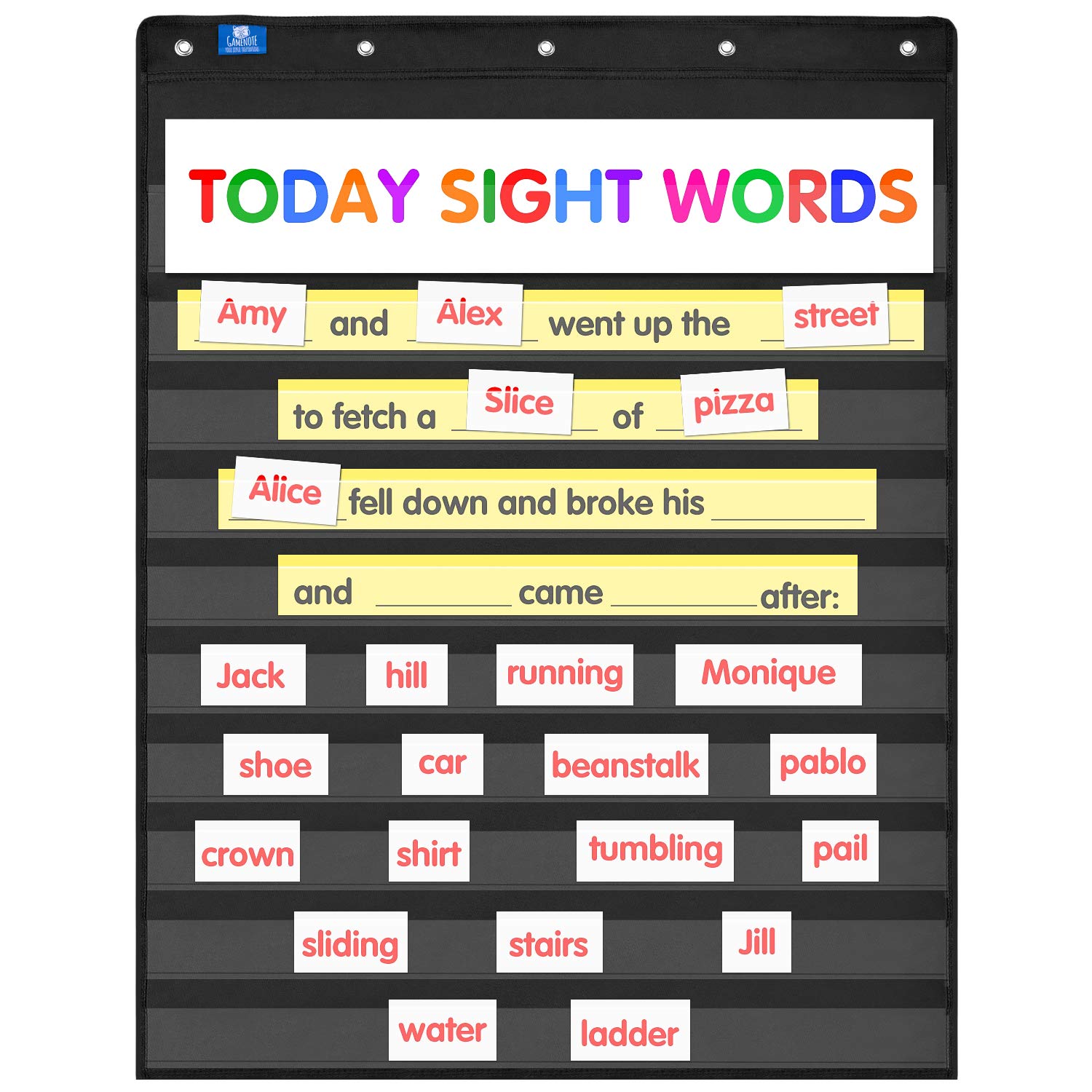 Buy Gamenote Classroom Standard Pocket Chart 34×44 Heavy Duty Hanging