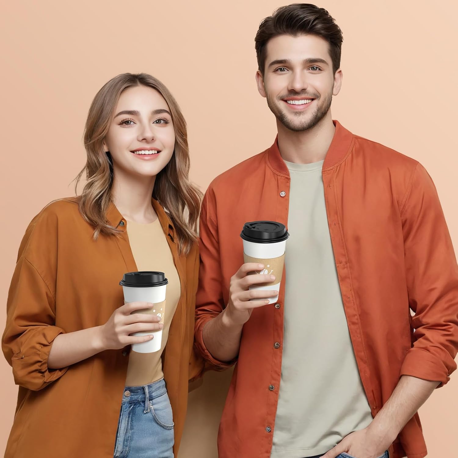 Coffee Cups with Lids and Sleeves, 16 Ounce 100 pack To Go Coffee Cups with Lids, Disposable Hot Coffee Paper Cups Bulk for Hot Beverage (16 Ounce, White) | with Lids, and Sleeves, To Go Coffee Cups, with Lids, Bulk, for Hot Beverage - Image 9