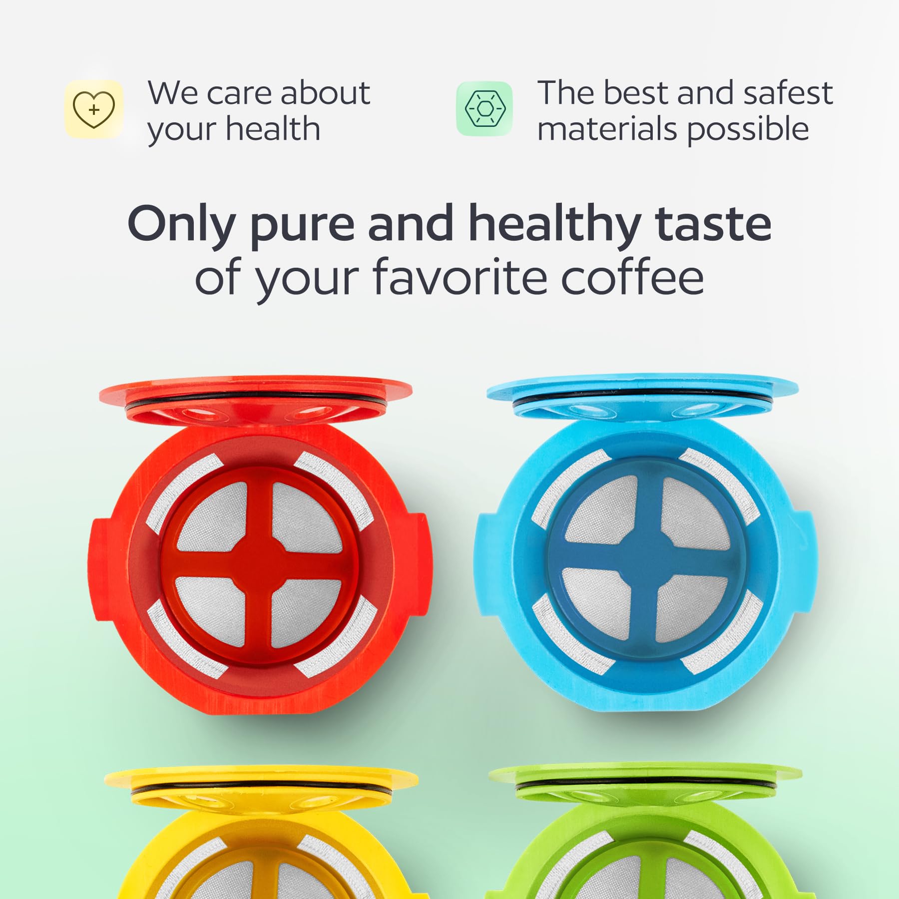 4 tazas K reutilizables para Keurig K Supreme, K Supreme Plus, K Slim, K-Brew Chill, K-Duo Hot & Iced con tecnología Multistream. Filtros de café recargables de 4 colores para cafeteras Keurig