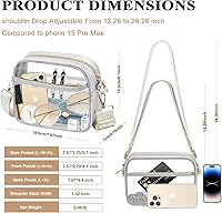 Vista 52 de KETIEE Bolso cruzado transparente, aprobado para estadios, para conciertos, eventos deportivos, festivales