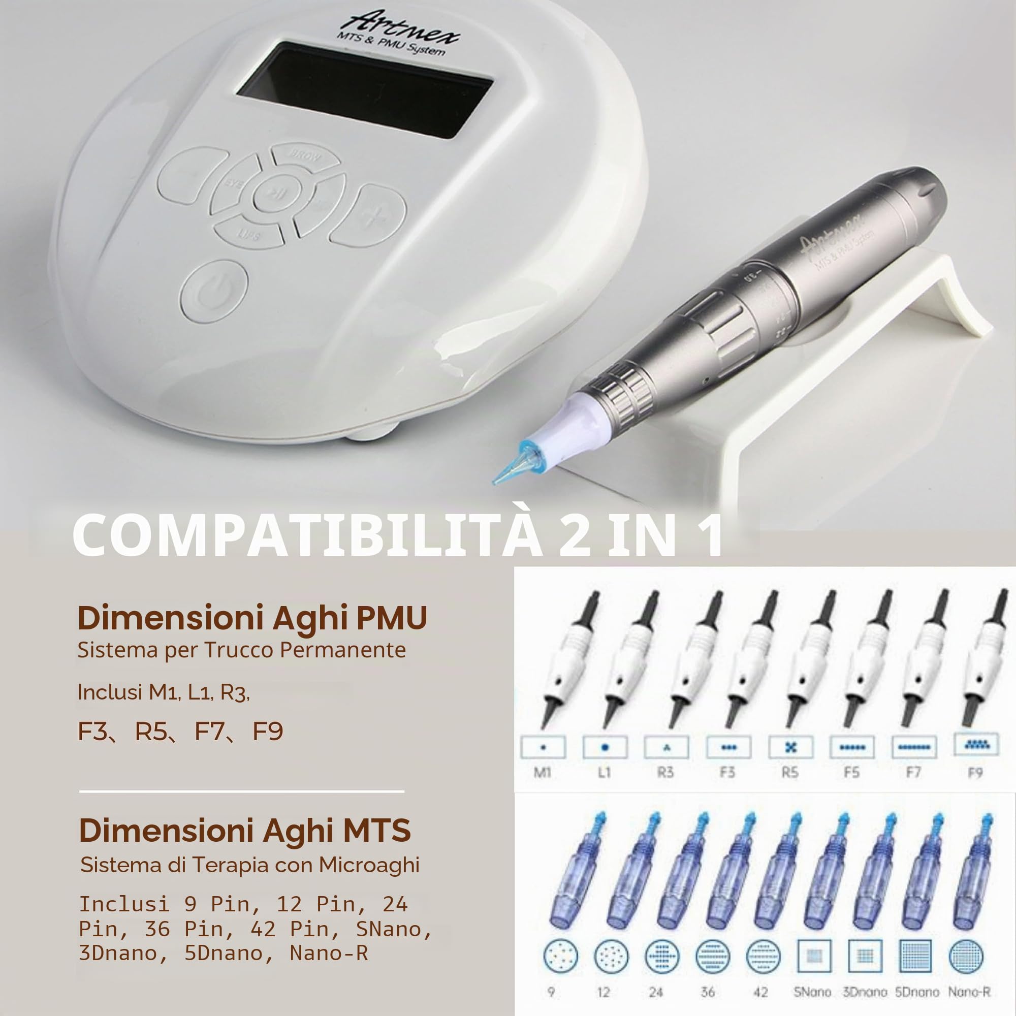 Macchina per il Trucco Permanente Artmex V6, Kit Professionale per Macchina per Tatuaggi e Microblading per Sopracciglia, Eyeliner, Labbra e Trattamenti per la Cura della Pelle