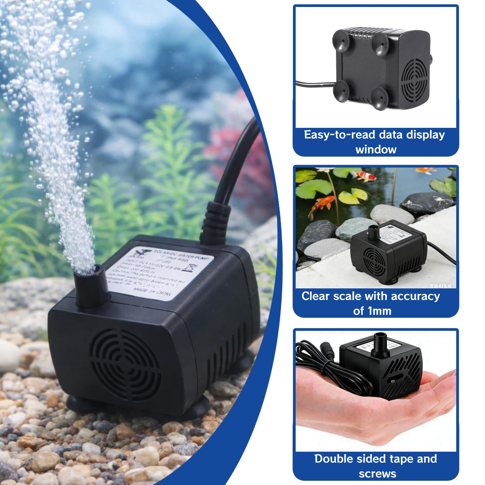 Founta Solar Pumps For Garden Water Features 10×8×5 DC12v Solar