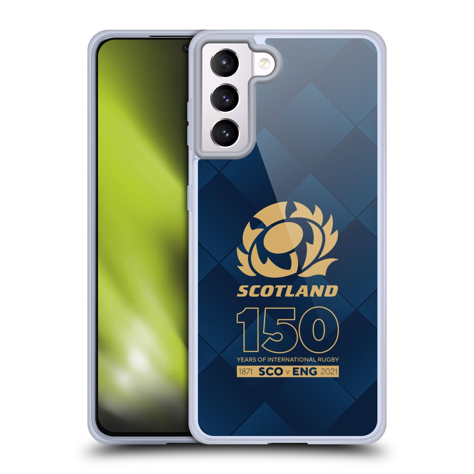Officially Licensed Scotland Rugby Halftone 150th Anniversary Gel Case [Military Grade Protection] Compatible with Samsung Galaxy S21+ 5G and Compatible with MagSafe