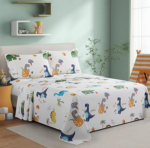 Marina Decoration Juego de sábanas de 3 piezas de 3 piezas de mezcla de algodón de percal de 600 hilos con estampado lindo y suave de bolsillo