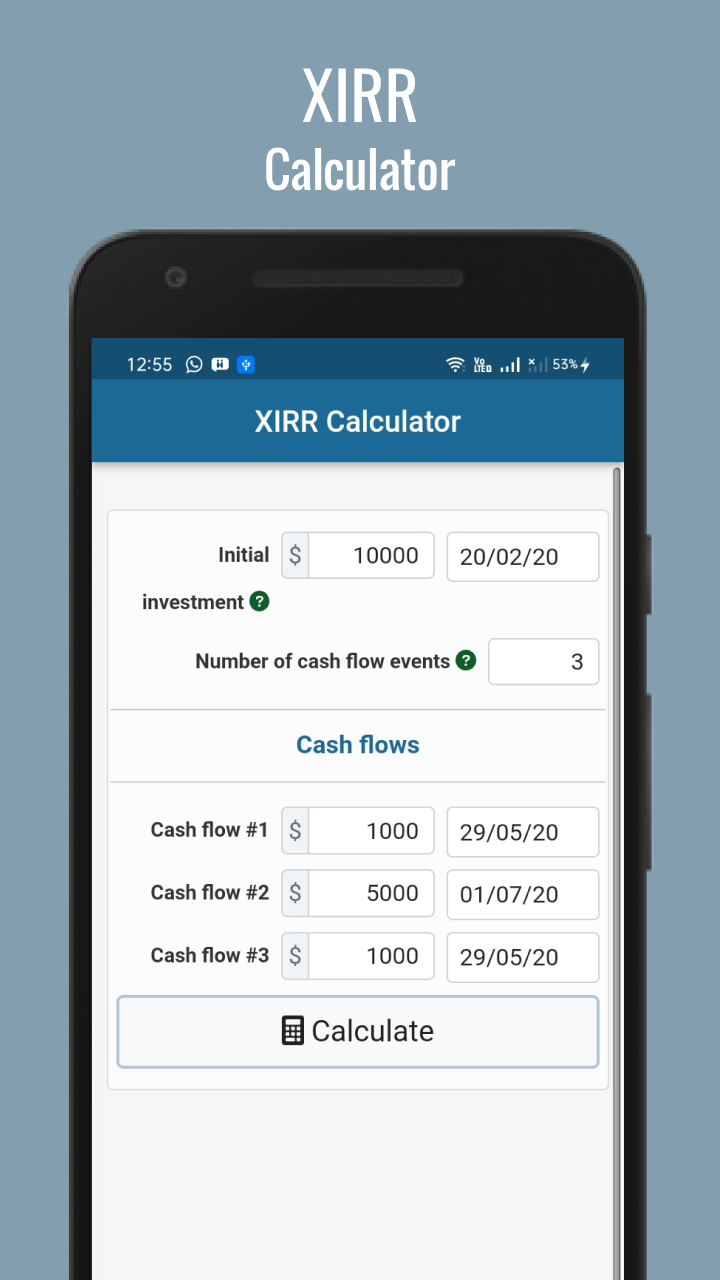 XIRR Calculator App on Amazon Appstore