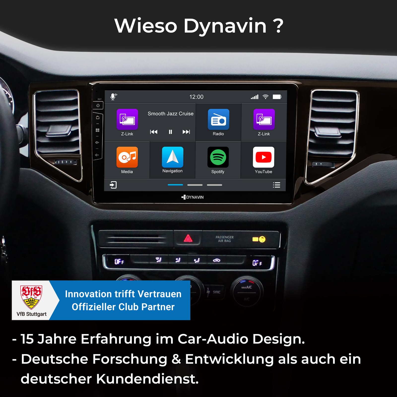 DYNAVIN Android Autoradio GPS pour Golf 7 Sportsvan 2012-2020: 10,1 Pouces OEM Radio avec Wireless CarPlay et Android Auto | Head-up Display | Dab+ Radio: D9-135B Premium Flex