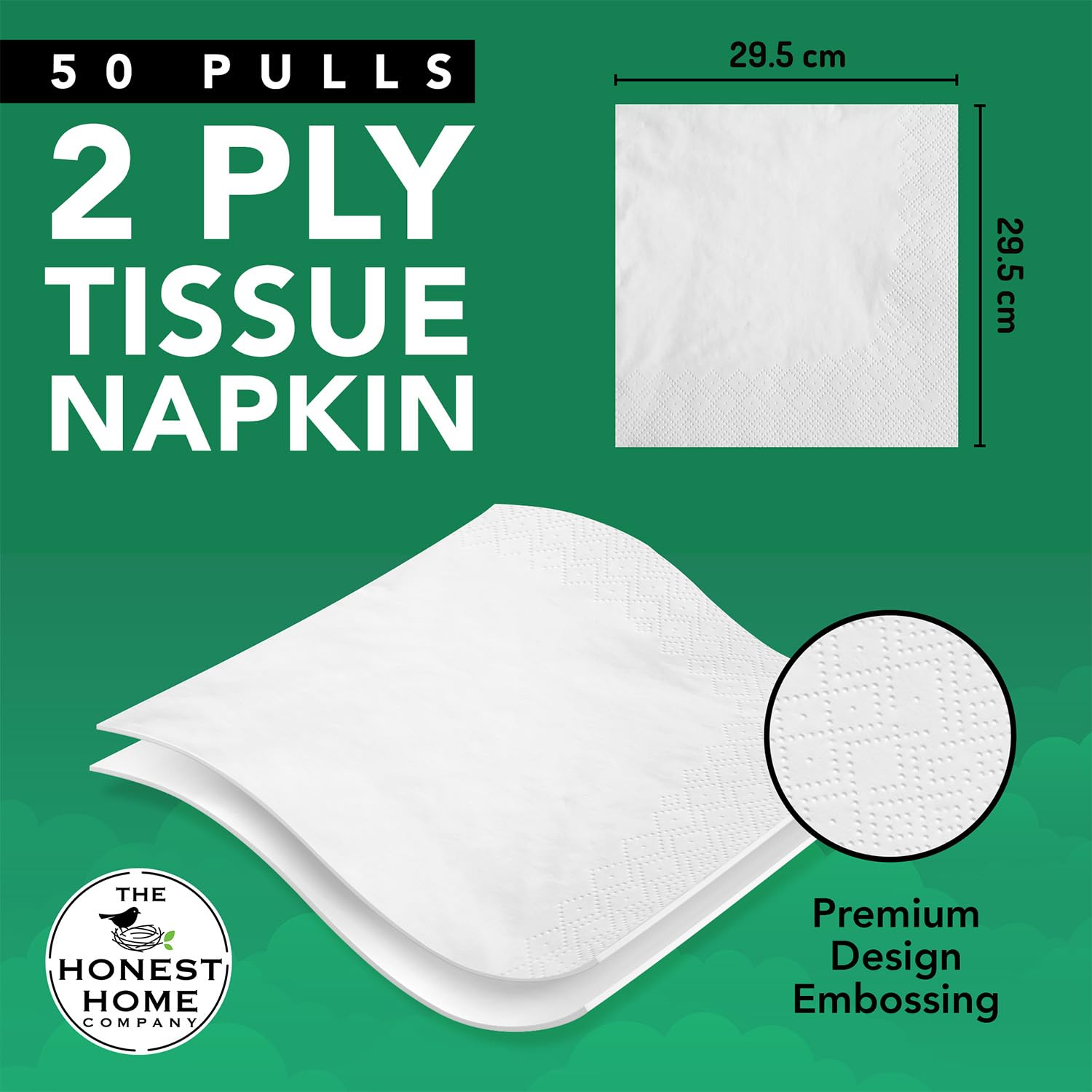Honest Home 2 Ply Tissue Paper Napkins | 200 Pulls | 50 Pulls x 4 Boxes | Soft, Strong & Highly Absorbent | For Home & Dining Table Use - Image 3 thumbnail