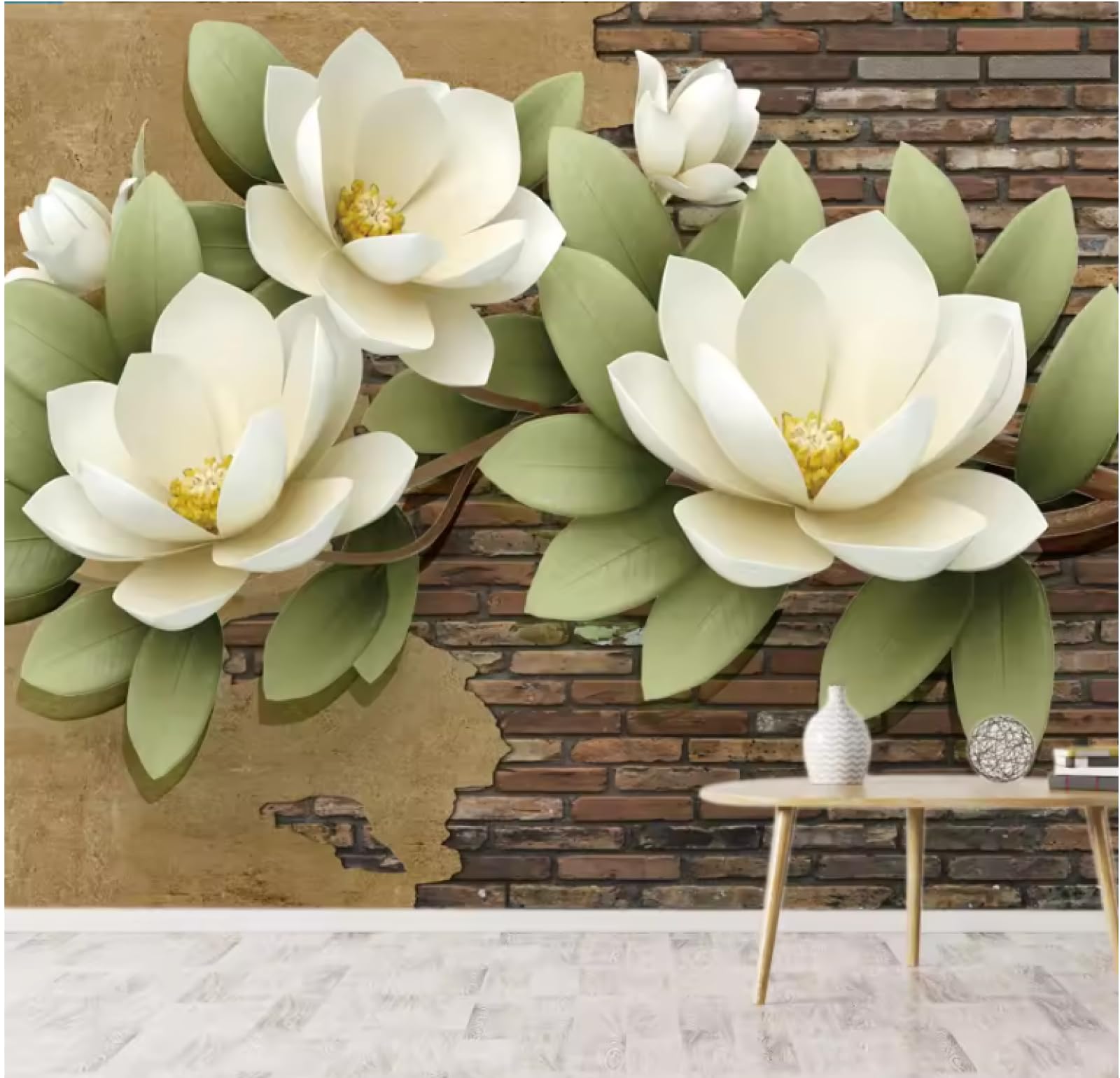 Tapety ściany do sypialni kwiatowy ceglany tapety wystrój domu tapety 3D, 3D, 200 x 140 cm