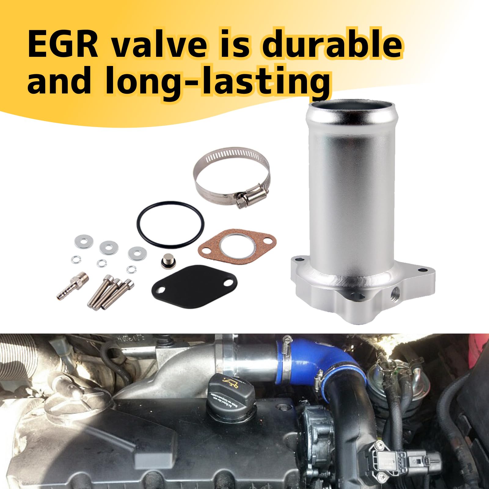 Kit anulare Egr 1.9 tdi 130/160 HP Diesel, soppressore Egr, tubo di sostituzione valvola egr, kit tubo di sostituzione valvola in alluminio applicabile ai veicoli diesel
