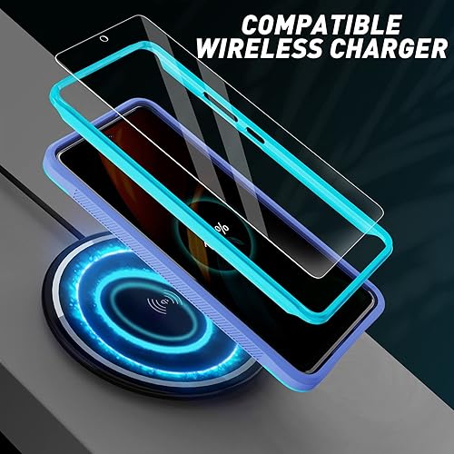 Miniatura 7 de URBANITE Funda protectora resistente a prueba de golpes para Samsung Galaxy A53, de grado militar, con protector de pantalla y soporte (azul y