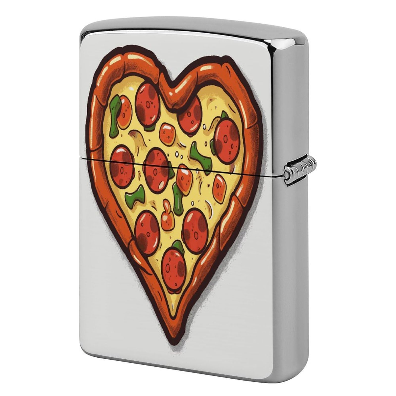 Btcowzrv Style I Love Pizza Heart Metal Lighter Case Sleeve Cover Holder