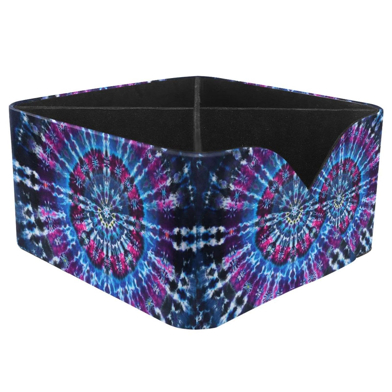 KengjuTesu Dye Tie Desktop Organizer Pen Holder, Rectangular Pencil Cup for Office, Study and Makeup Stations