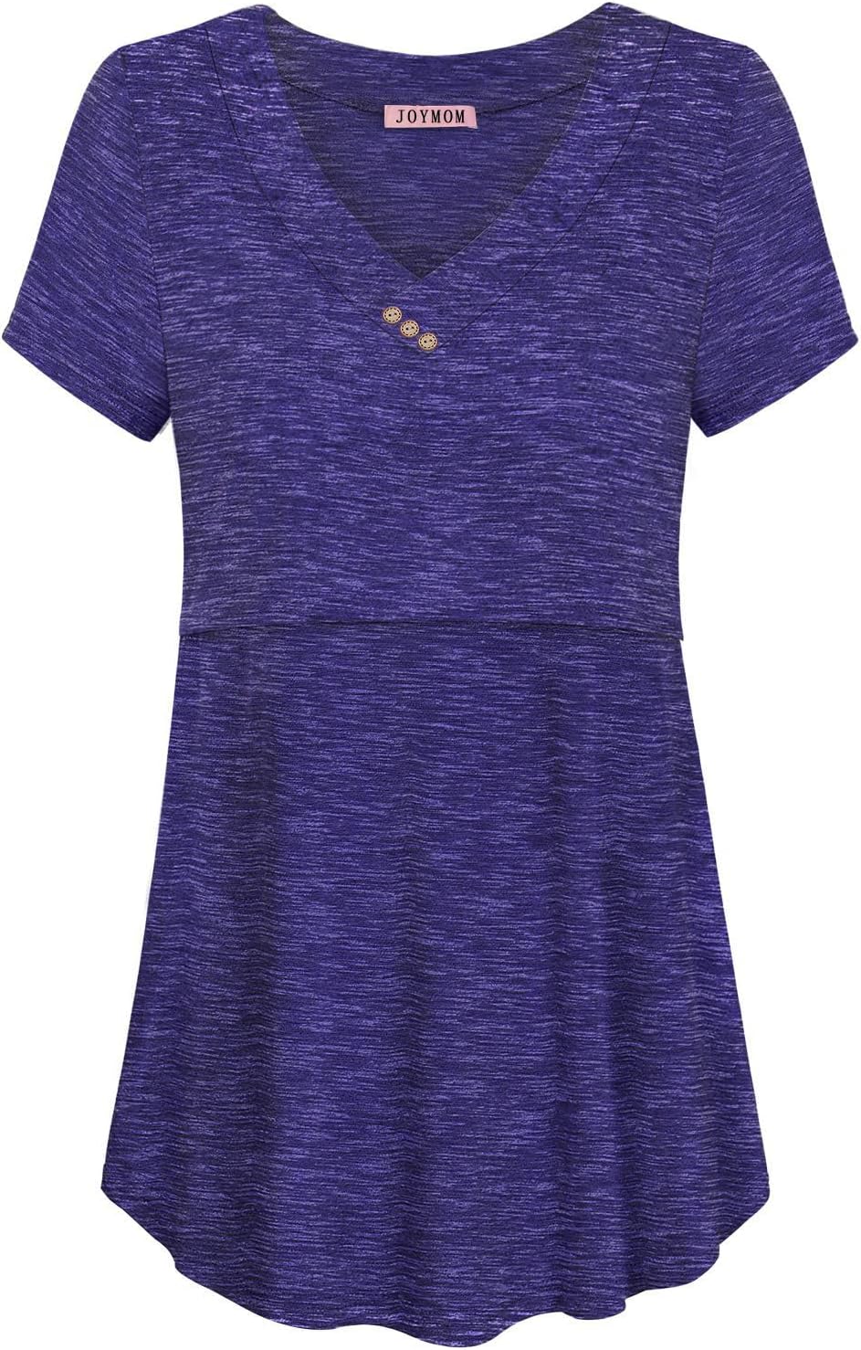 Joymom Womens V Neck Short Sleeve Nursing Tops Maternity Breastfeeding Shirts S-2XL - Image 2