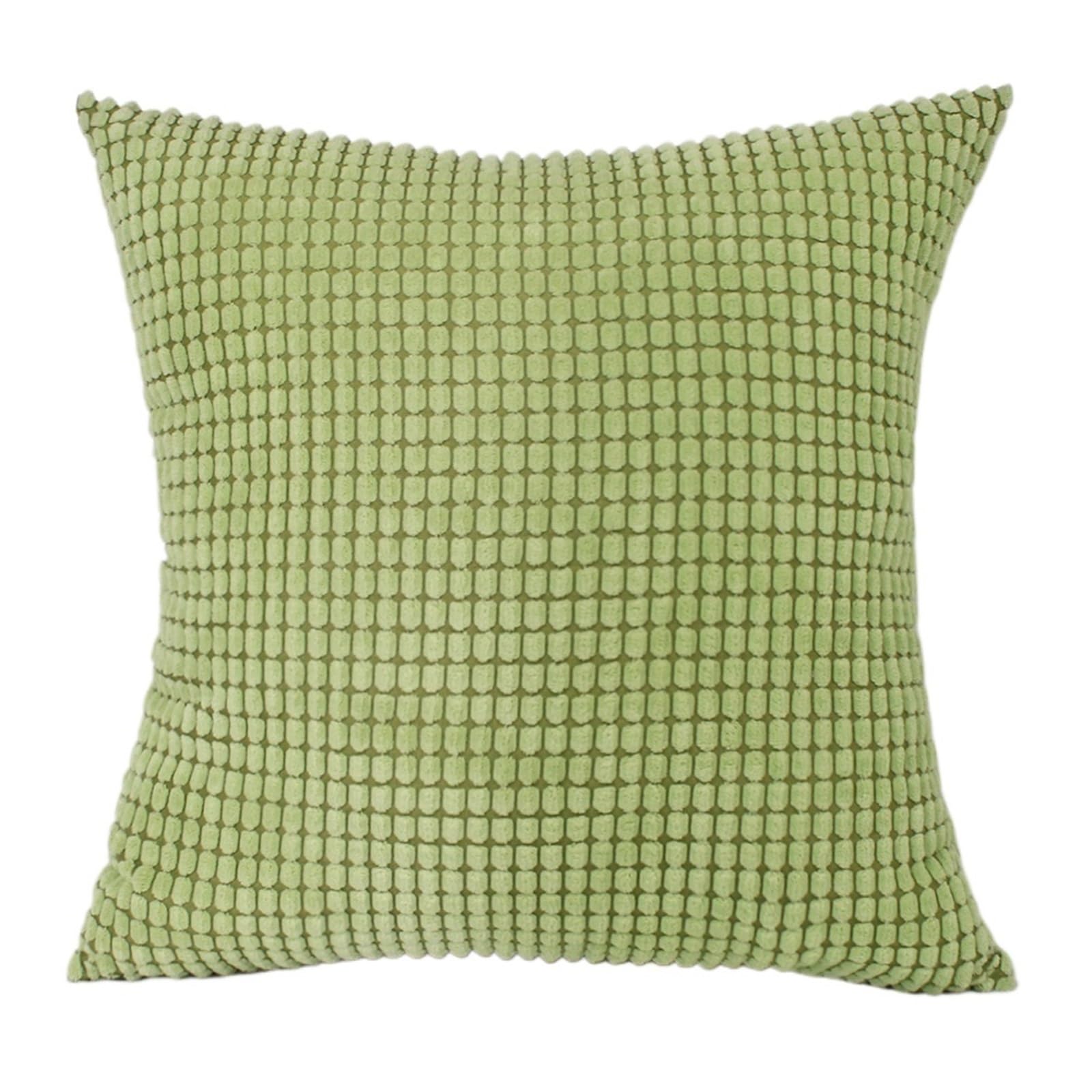 HEUchuan Corduroy Cushion Covers 1Pcs Corduroy Big Corn Kernel Plush Cushion Cover 35/45/50/60/70cm Sofa Pillow Home Bed Decoration for Sofa Couch Bedroom(Green1,400mmX400mm)