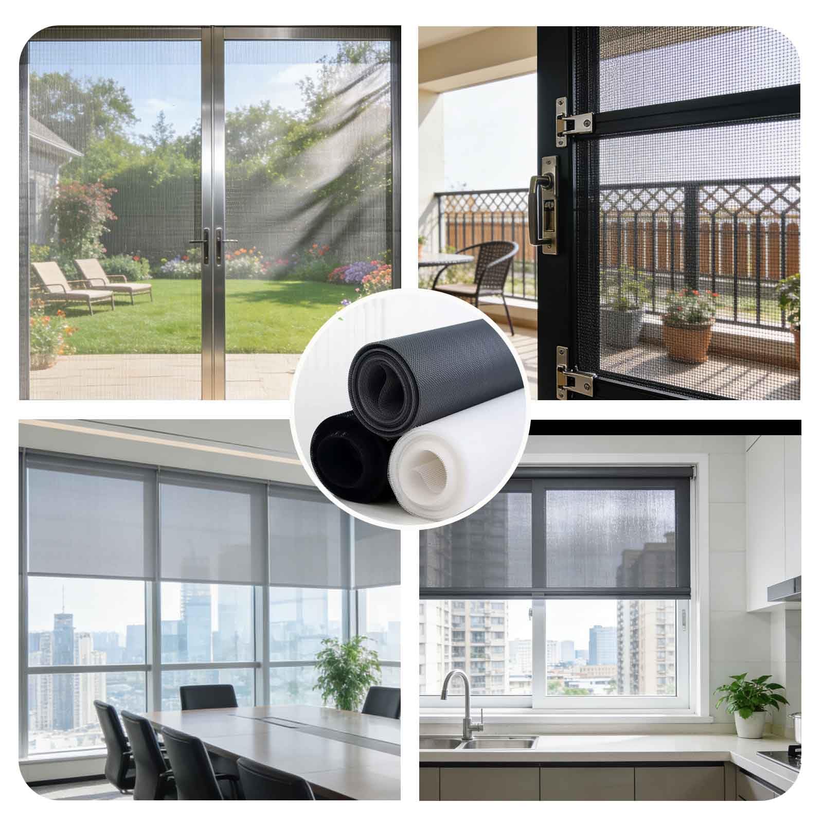 Fliegengitter Katzensicher, Reißfester als Standard-Fliegengitter, 2x25m für Fenster, Dachfenster, Balkontür (Grau), Fliegengitter-Ersatznetz beliebig zuschneidbar
