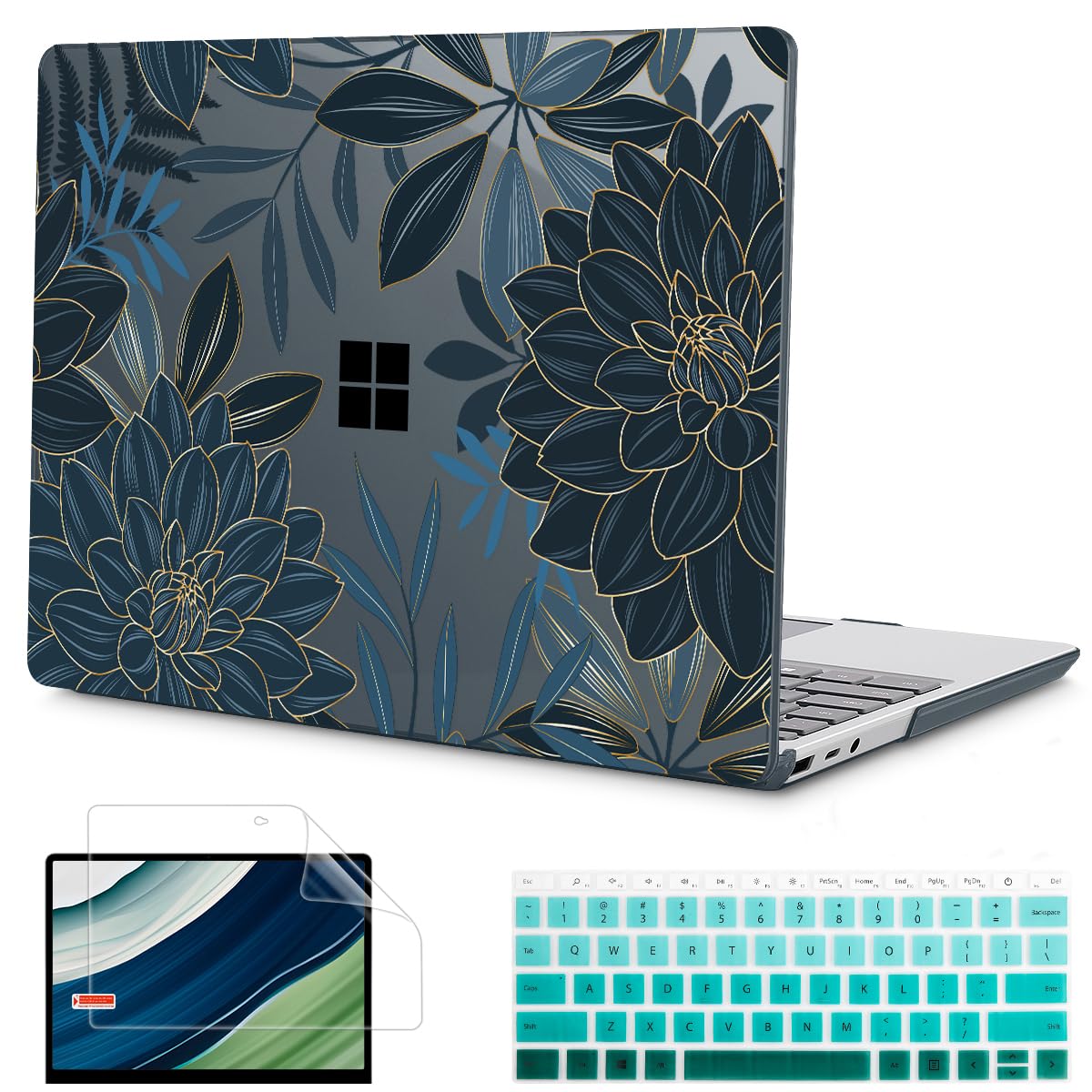 Mektron 2023 Microsoft Surface Laptop GO 3 Case 12.4" Compatible with Go 2/1 Laptop Cover 2022-2020 Releases Model 1943/2013 Plastic Hard Shell Case