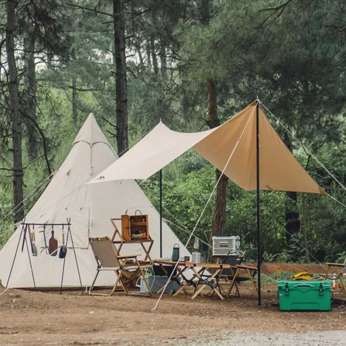 Rooster Outdoor　TC タープ　 300x300　ポリコットン 楽天市場】ポリ コットン タープ（最大収容人数（テント）5 ～ 6