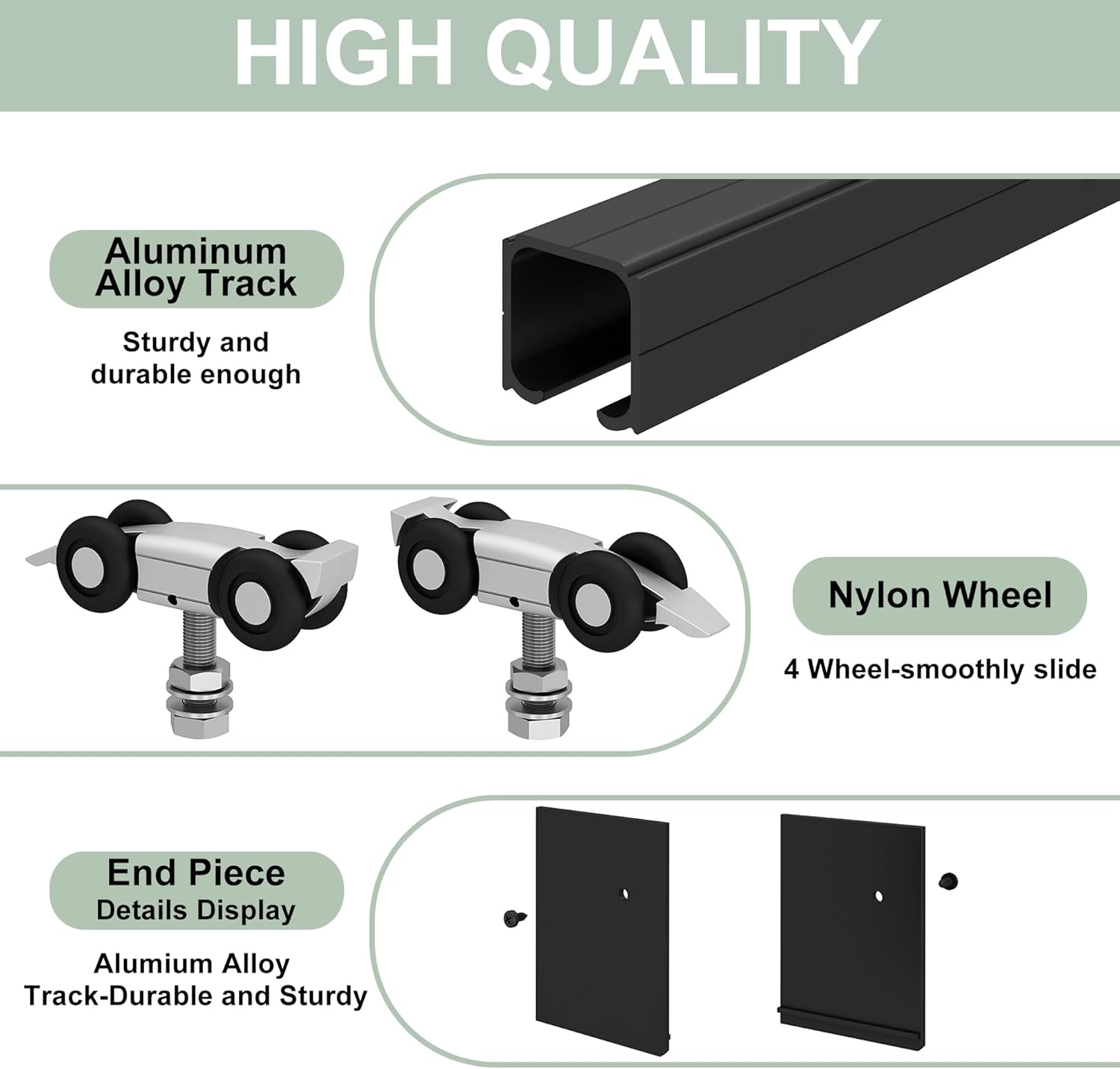 5FT Barn Door Hardware Kit, Low Clearance Aluminium Alloy Box Rail Track Hardware Kit, Sliding Door Track for Interior Single Wooden Door,Black