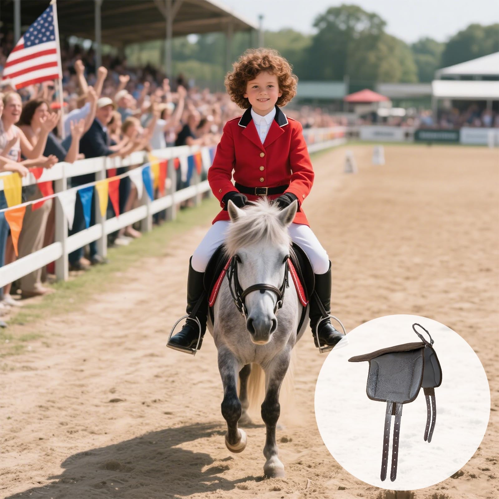 Sella Equestre Junior, Sella Americana Cavallo da Dressage Sella Western Sella da Equitazione Sella da Corsa, per Varie Competizioni Equestri Ranch