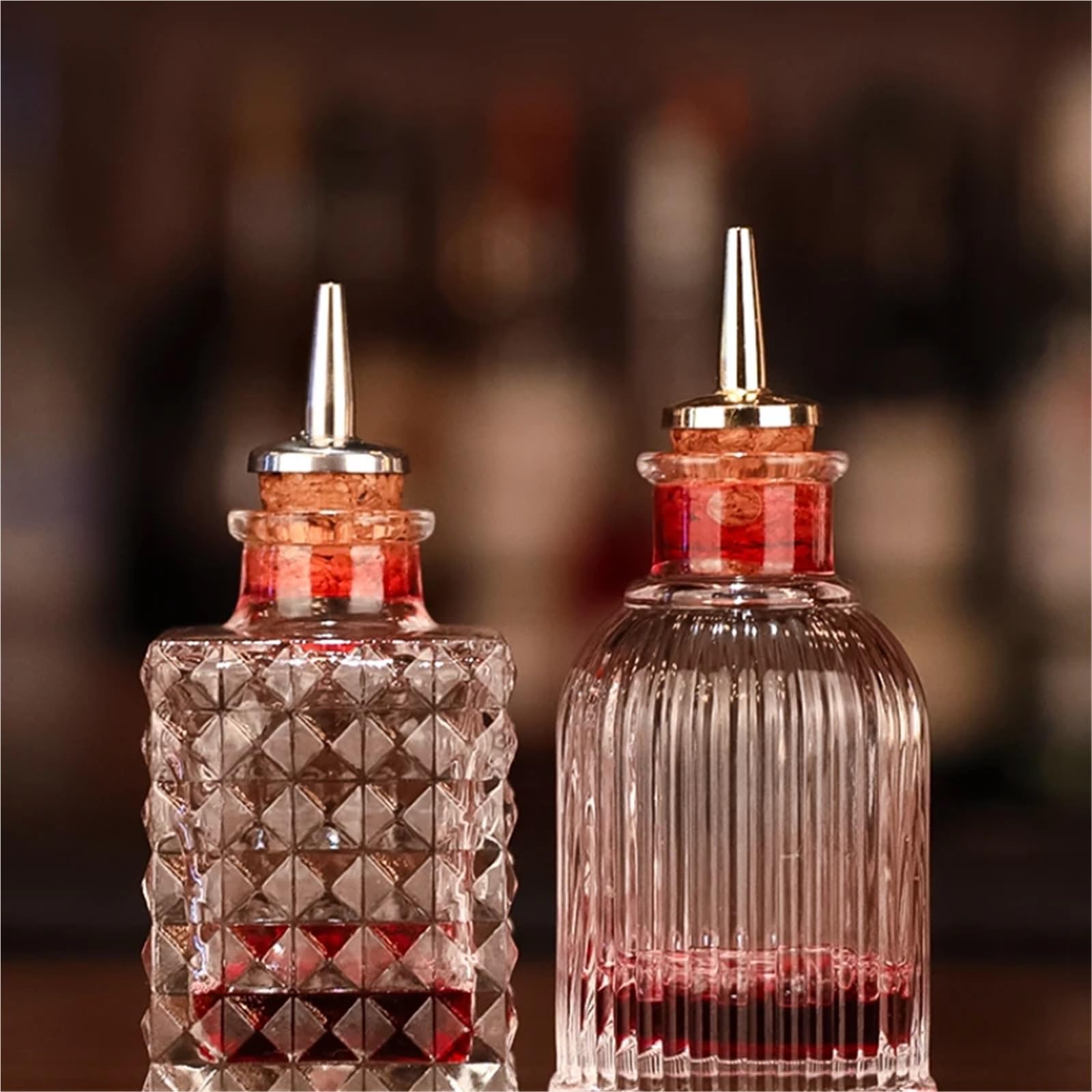 Bouchons de vin 10 pièces, bouchon bouteille d'essence amère, goutteur liqueur Dasher hauts outils Bar for garder le Champagne frais(Gold)