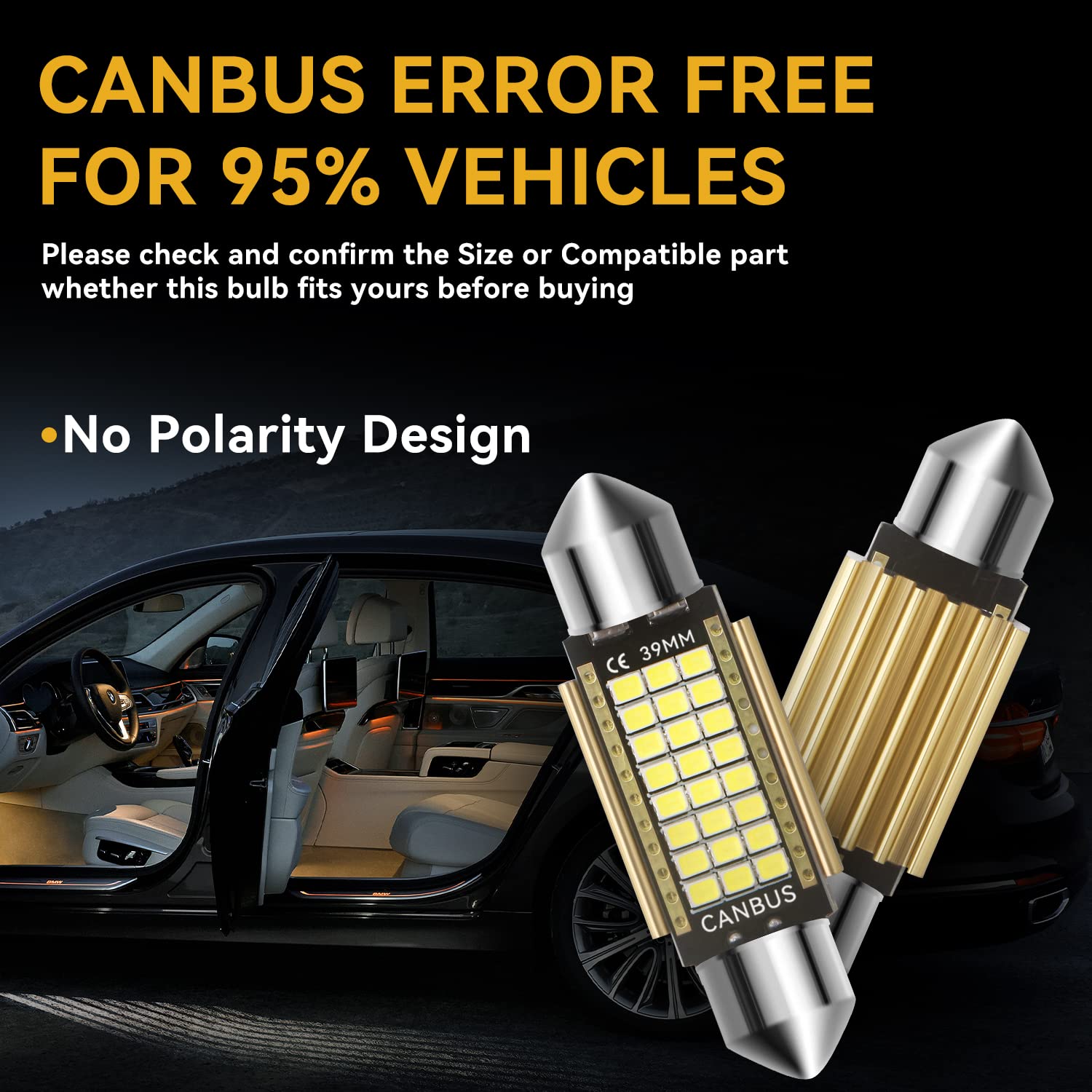 Keiurot C5W LED Blanc 36mm Ampoule LED Plafonnier Feston Canbus sans Erreur 2016 18SMD pour Dôme voiture Intérieur LED Lumière 12V 3175 DE3175 DE3021 Plafonnier de Voiture Lot de 6