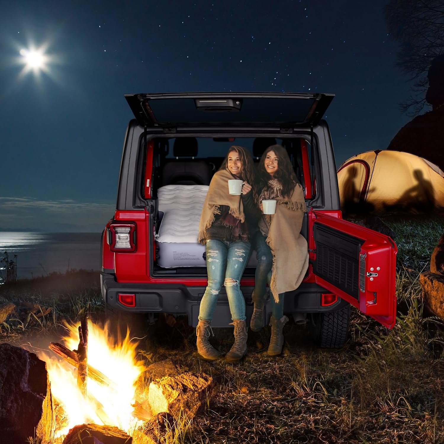 GOTIDY Car Air Mattress with Built in Pump, Car Air Mattress Back Seat SUV, SUV Air Mattress Car Bed Camping for Jeep JK JL JKU JLU Unlimited 4 Door, 10inch Ultra Thick