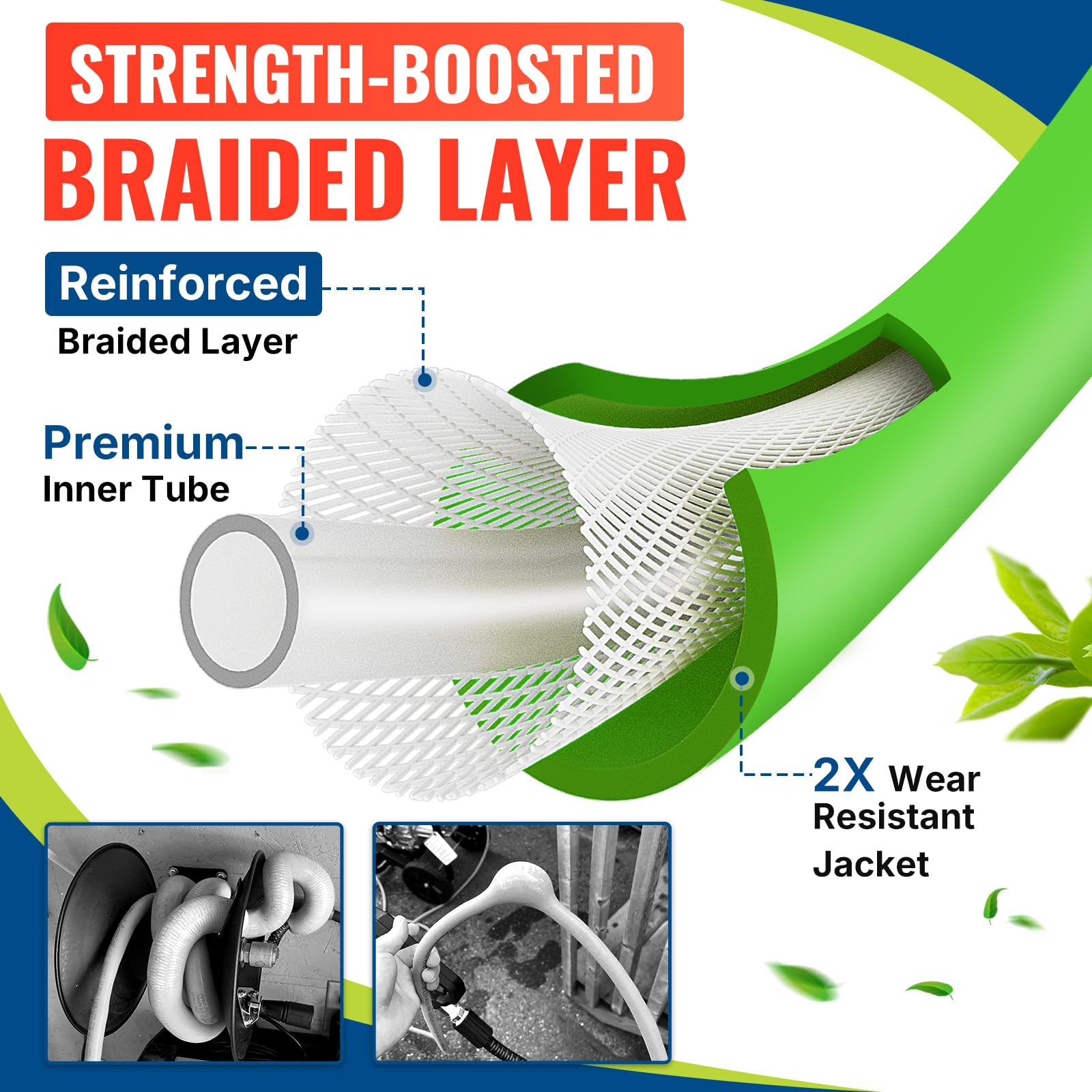 YAMATIC 50FT Pressure Washer Hose - Flexible & Durable -6