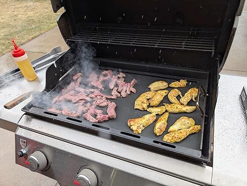 Miniatura 5 de 6788 Plancha de tamaño completo para parrillas de gas Weber GS4 Genesis II serie 300, inserto de parrilla superior plana con asas para Weber Genesis