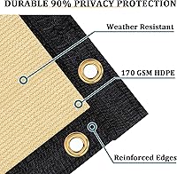 Vista 2 de Shade&Beyond - Pantalla de privacidad para valla de 3 x 10 pies, resistente, 170 GSM, cubierta de malla para pared, jardín, patio trasero, Arena