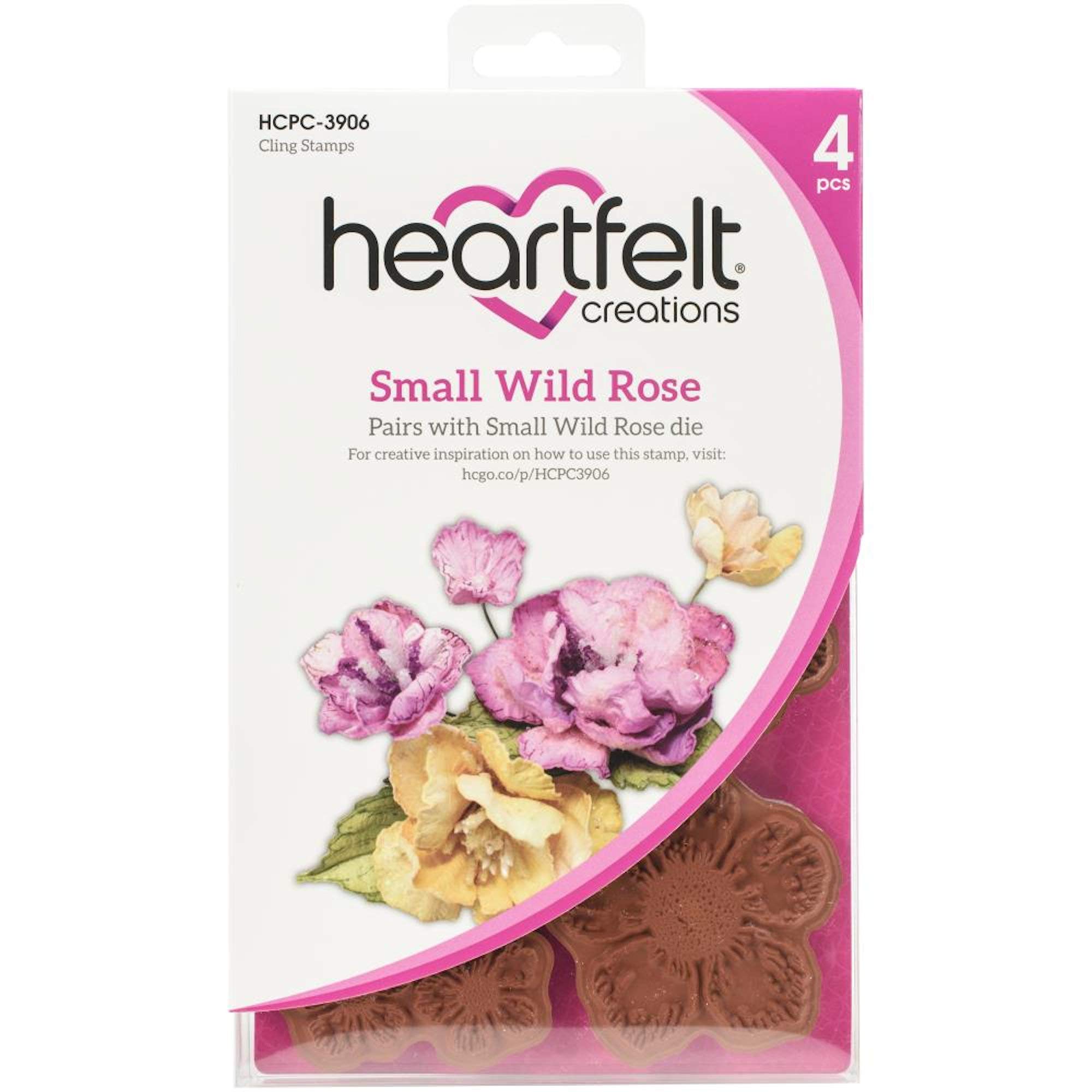 HEARTFELT CREATIONS HCPC-3906 Cling RUBBR STMP Set, Wild Rose -Small Rose