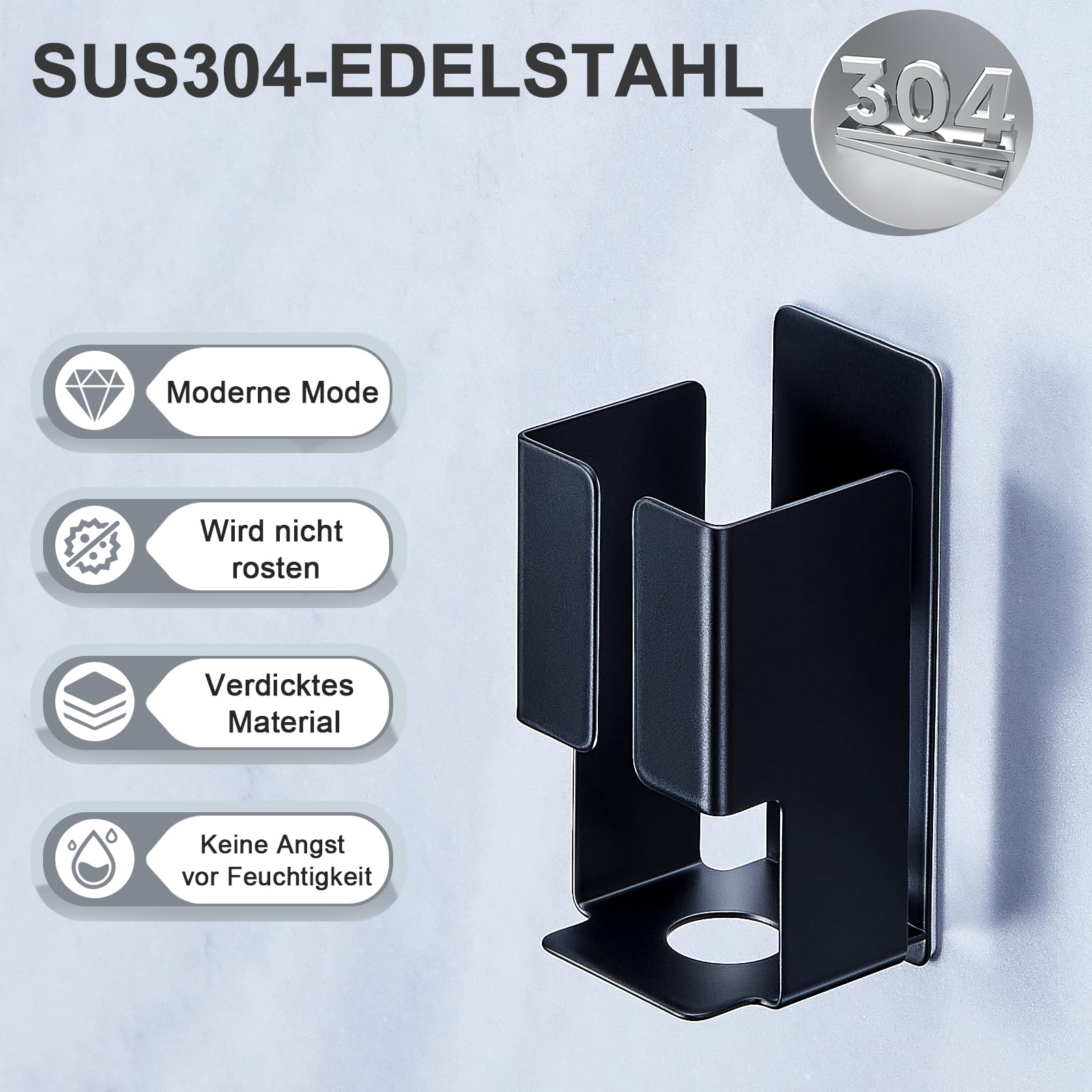 MultiValue Tandenborstelhouder, aan de muur gemonteerde boorvrije tandpastahouder met twee tandenborstelvakken, afneembare elektrische tandenborstelhouder voor houder van tandheelkundige instrumenten