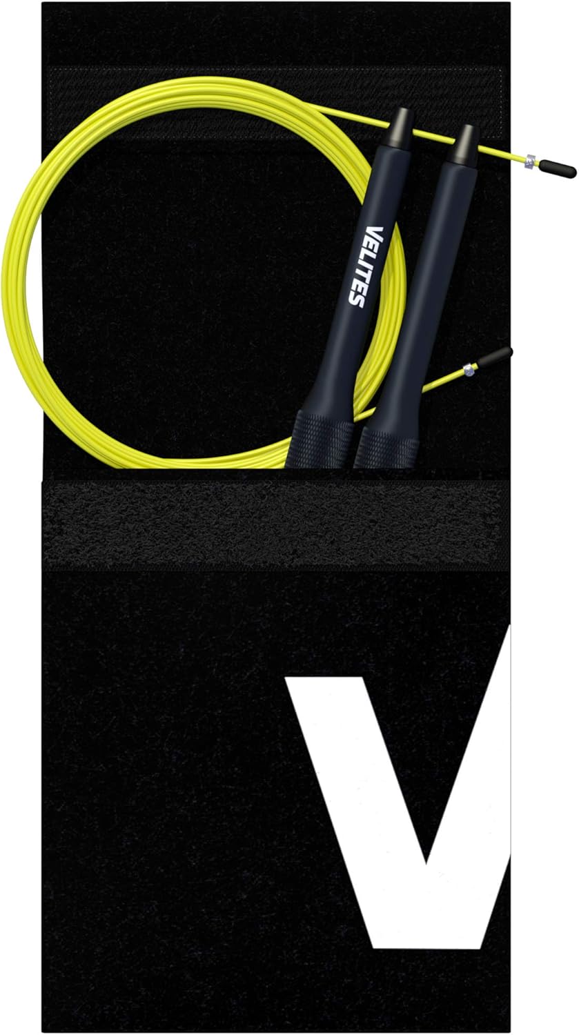 Velites Balanced Jump Rope for Crossfit, Boxing and Fitness Fire 2.0 Ideal for Double Jumps | Aluminum Speed Rope (ballasts not Included) by VELITES.e (Black)