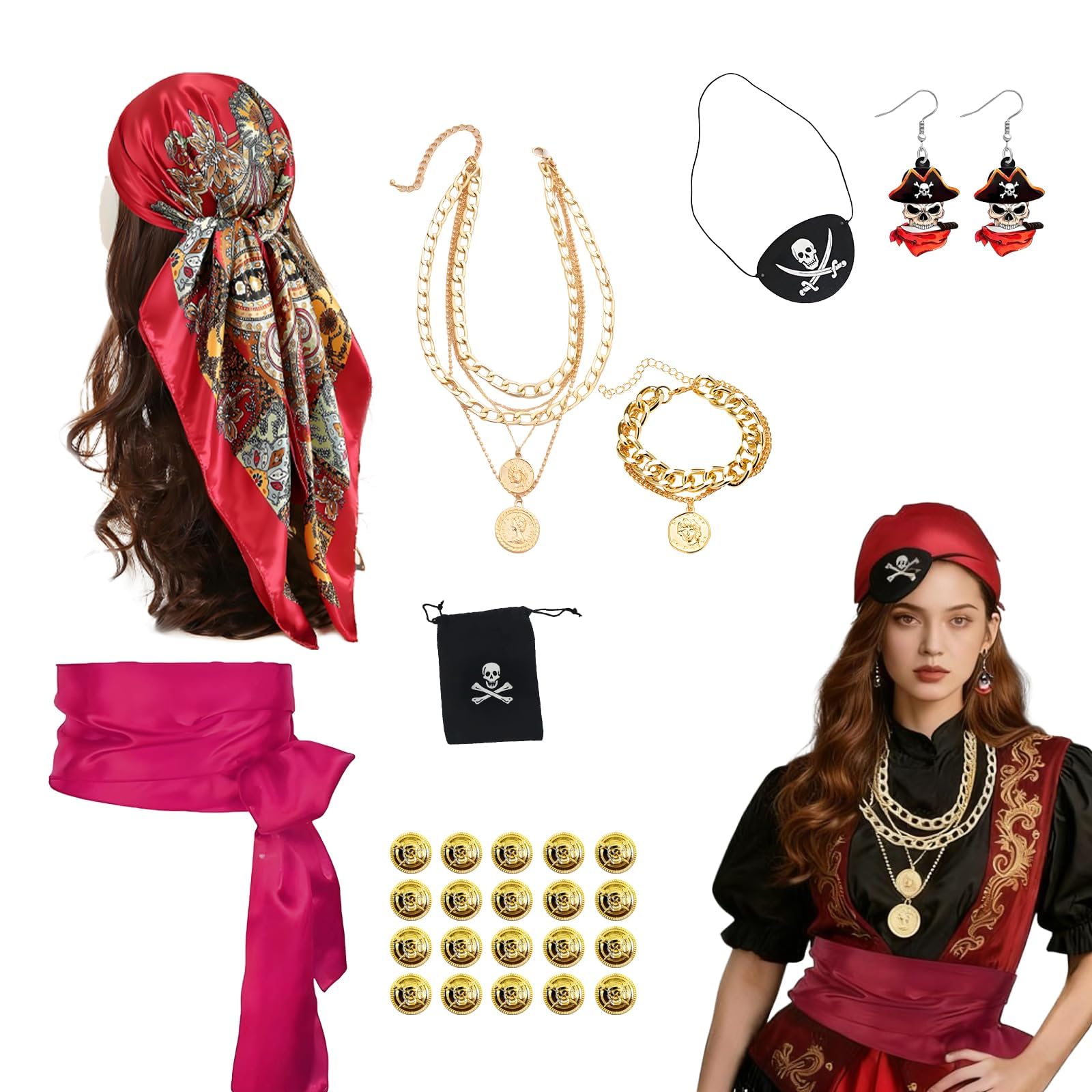27 Pcs Pirate Costume Women