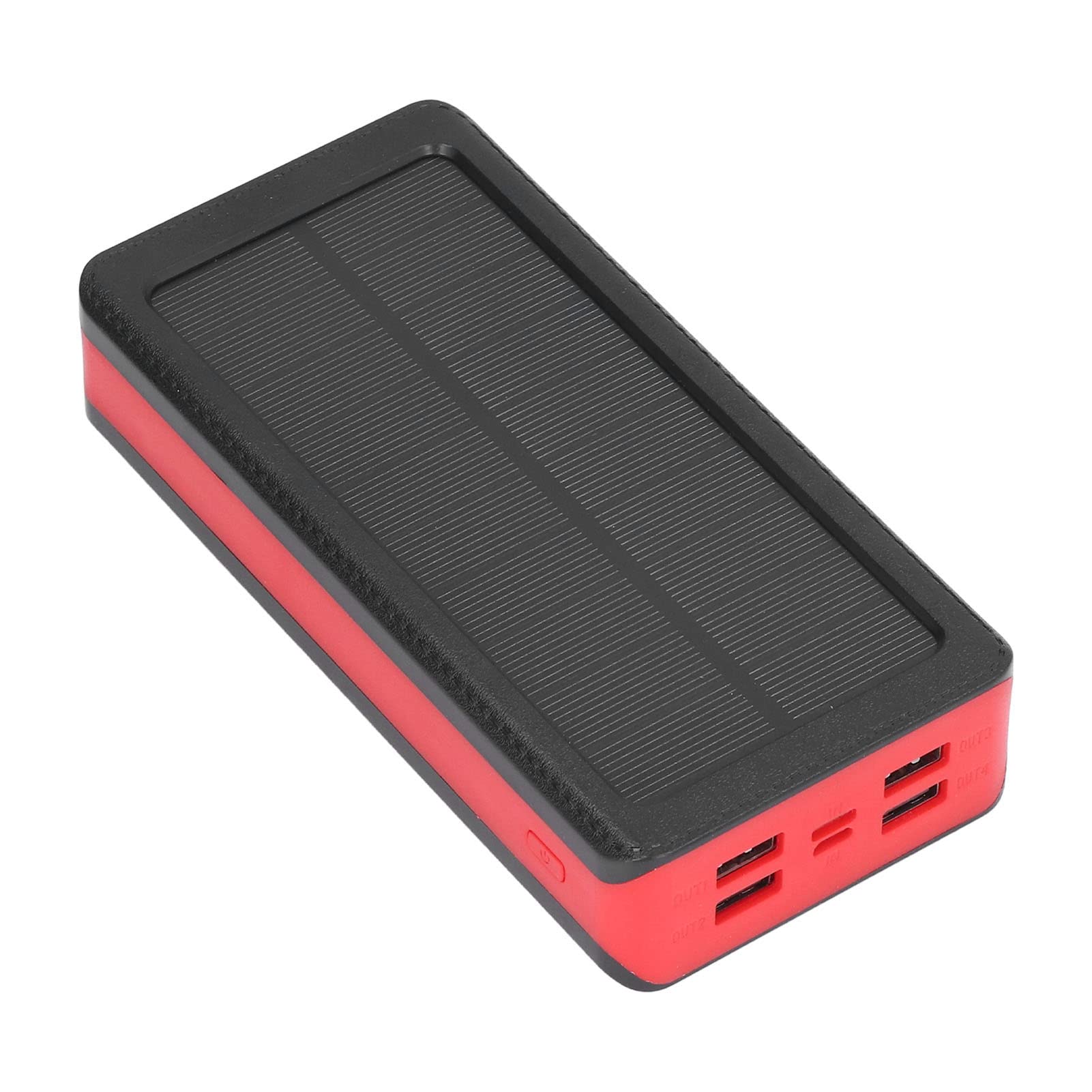 FTVOGUE Banque d'énergie Solaire à LED, Banque d'alimentation de Chargeur Solaire en Plastique 30 000 MAh avec 4 Sorties USB, Double Entrée, 3 Modes 'éclairage pour Le Camping, la Randonnée, Les
