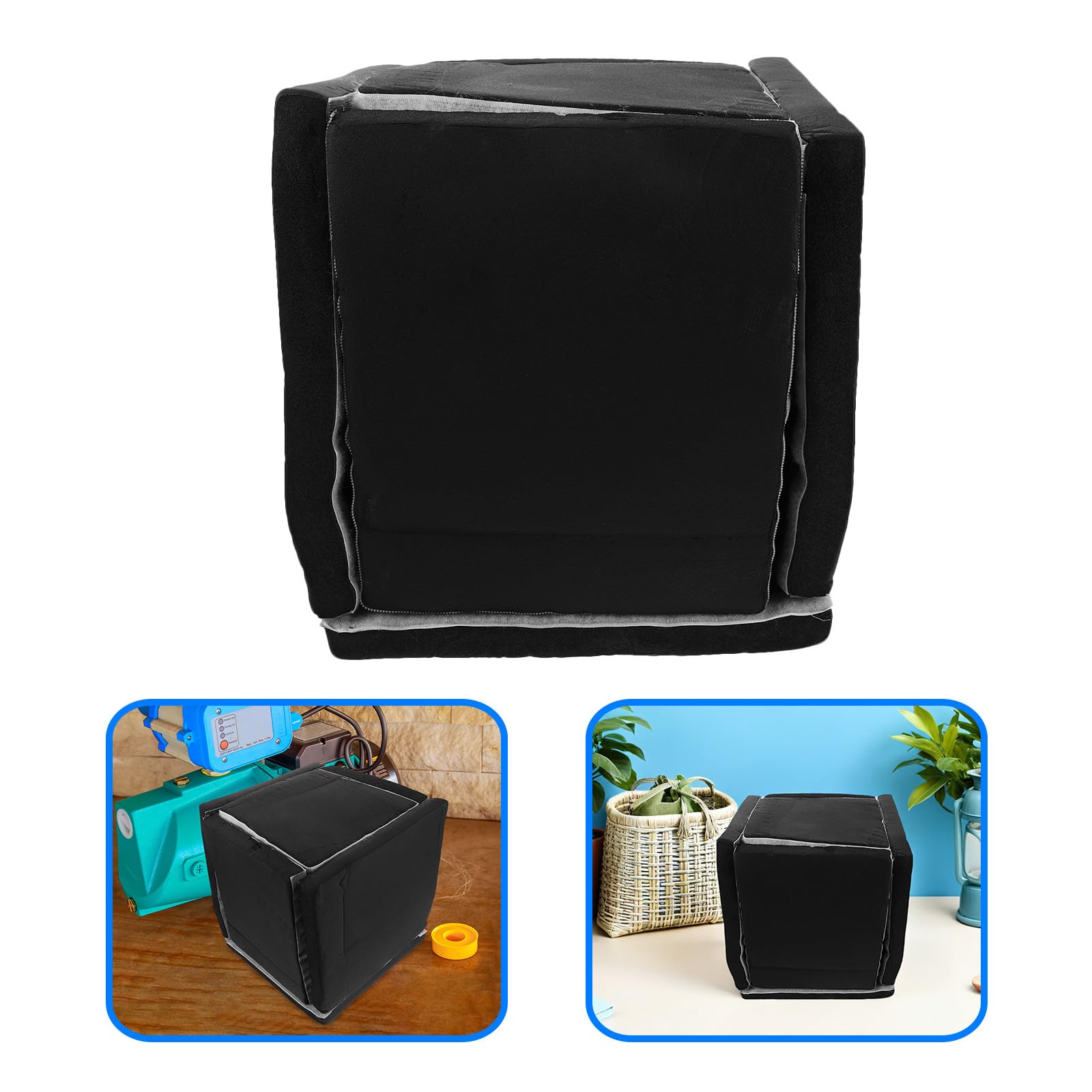 LABRIMP Boîtier Insonorisé en Éponge Noir pour Isoler Bruit Pompe Piscine, Couverture Sonore Antibruit pour Générateurs et Pompes à Eau, de Bruit et Isolation des Vibrations