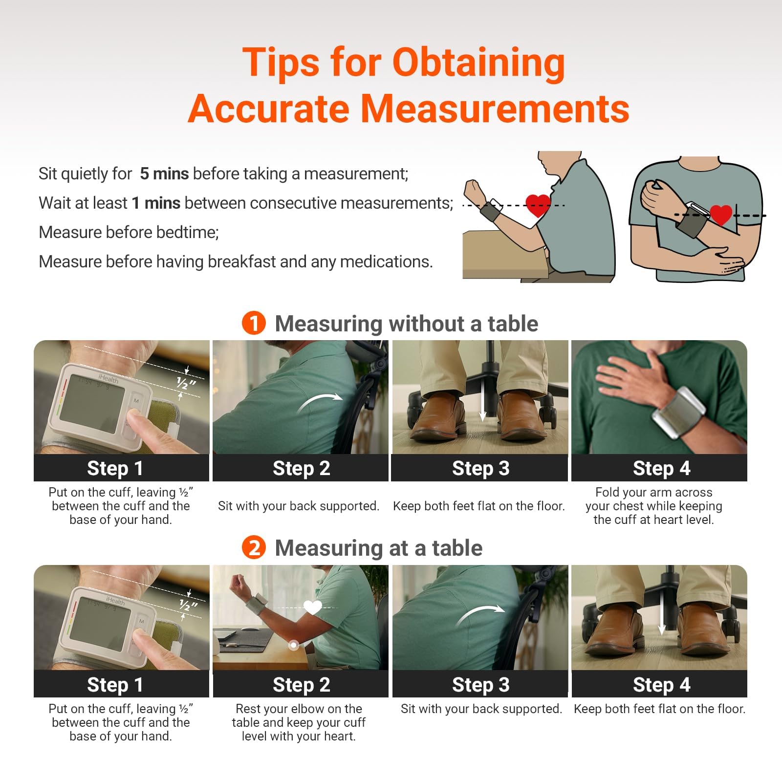 iHealth Push Wrist Blood Pressure Monitor, Digital Bluetooth Blood Pressure Machine with Large Display and Portable Carrying Case for at Home and Travel Use