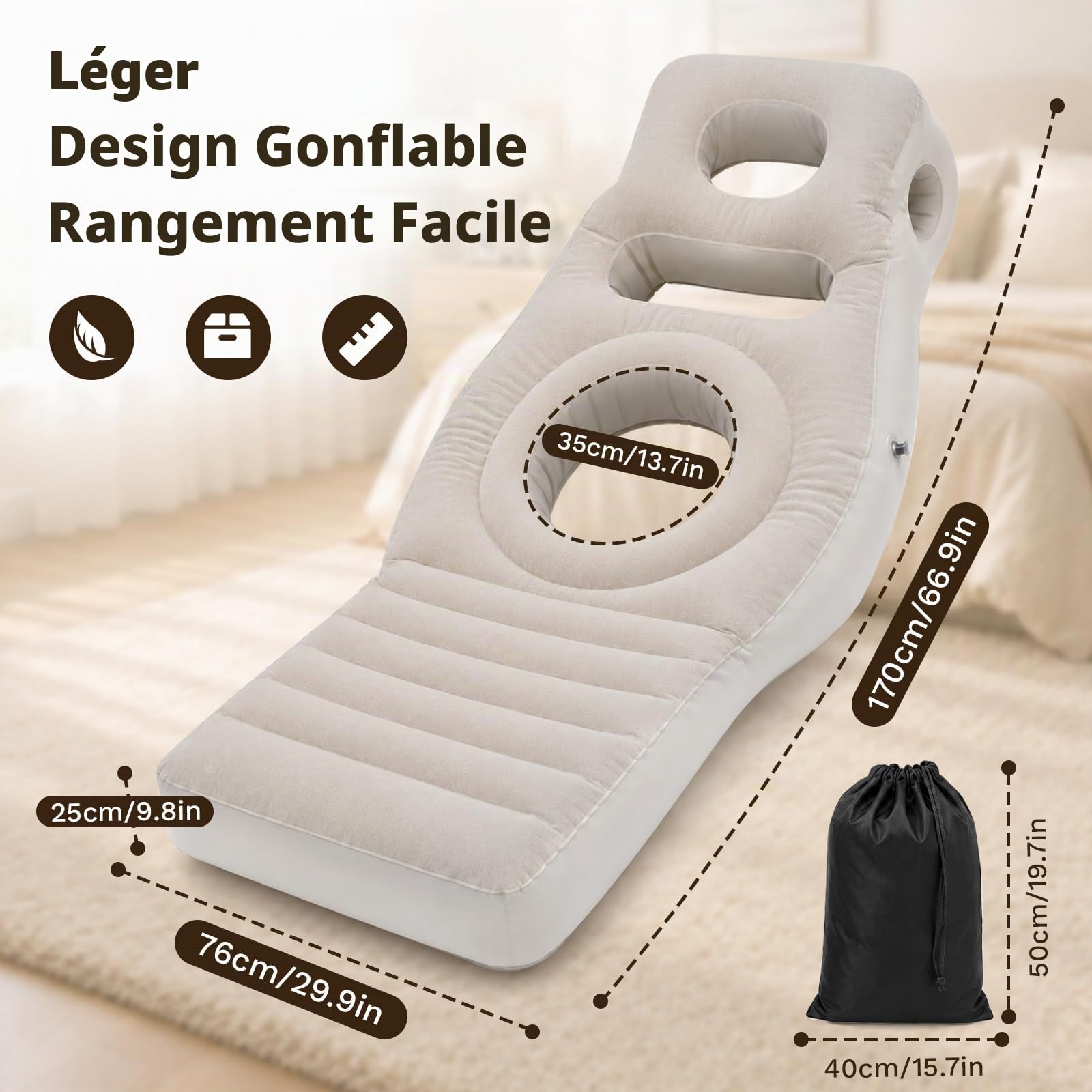 Matelas Gonflable pour Femme Enceinte, Oreillers De Grossesse pour Dormir