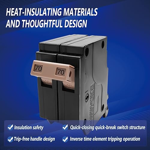 Vista 37 de Disyuntor de 290 2 polos y 90 amperios, disyuntor de caja moldeada enchufable tipo 3/4 pulgadas, protección magnética térmica, 10 KAIC, 120/240V