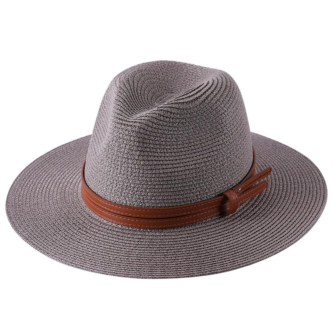 Natürlicher Panama-Hut mit weicher Form, Strohhut, Sommer, Damen/Herren, breite Krempe, Strand, Sonnenkappe, Fedora-Hut