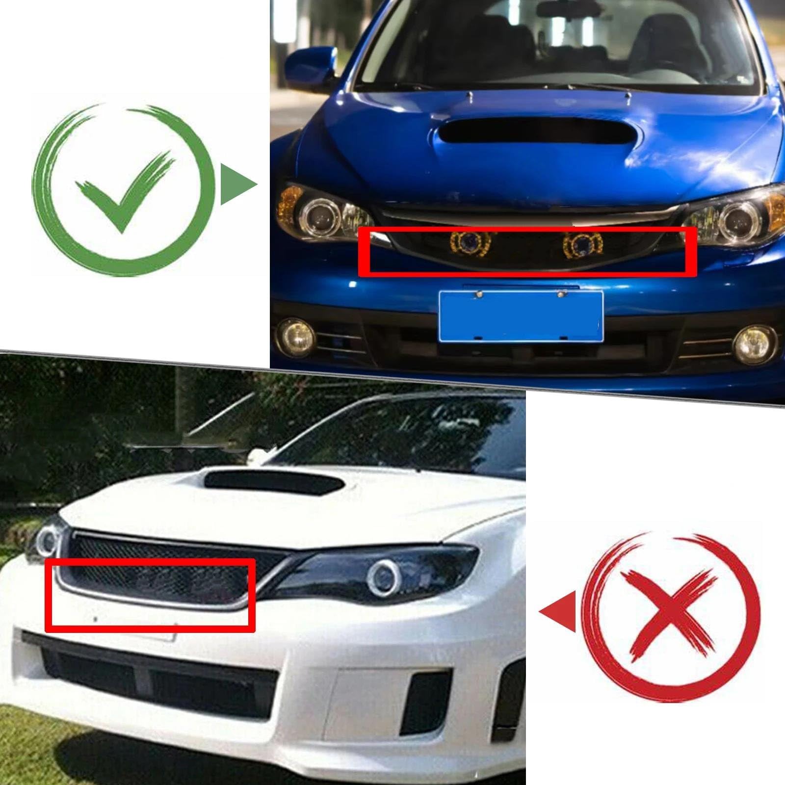 Per Subaru Per Impreza WRX STI 10th 2008-2011 Griglia Anteriore Superiore E Inferiore A Maglie(Glossy Black)