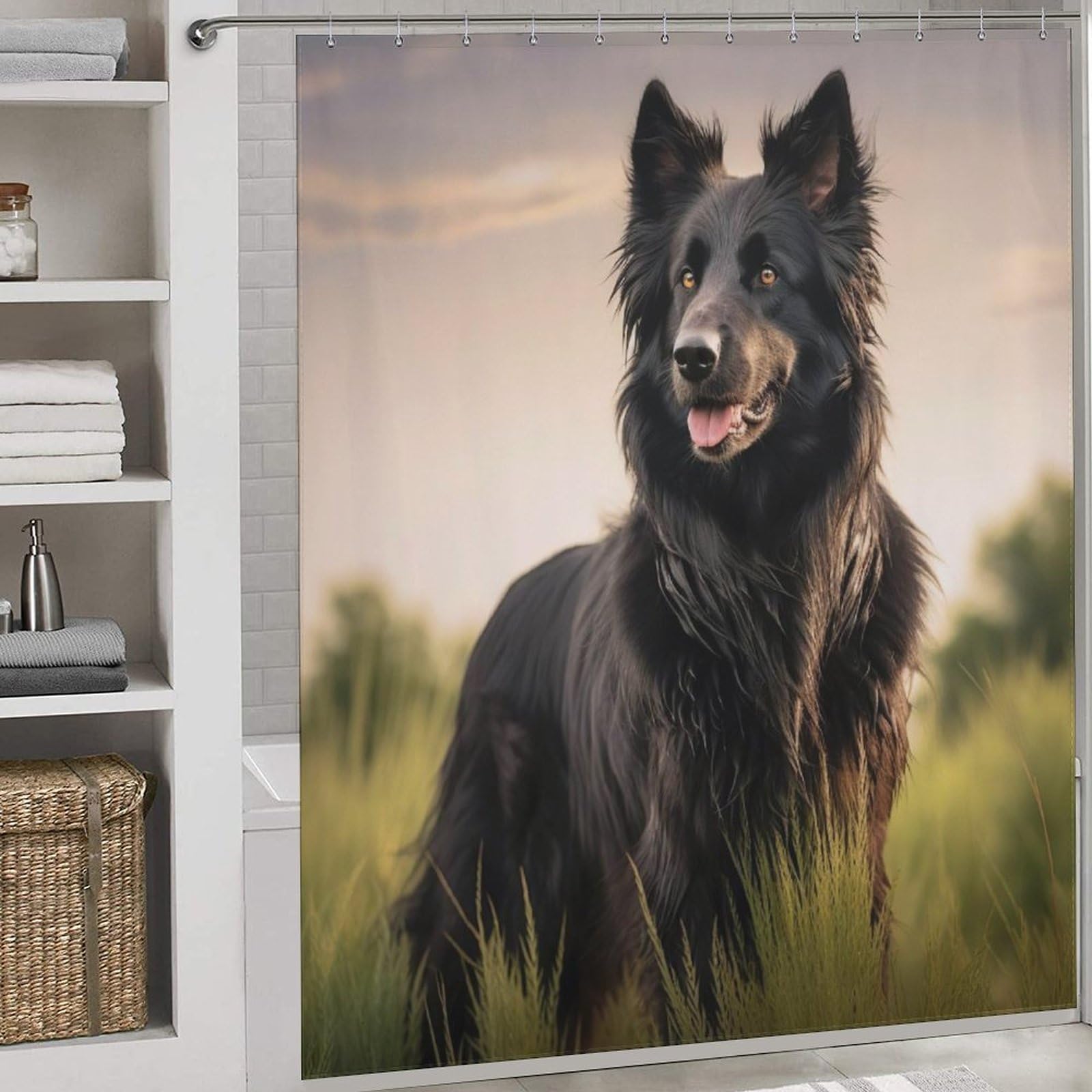 Rideau de douche chien étanche pour apporter de la gaieté dans la salle de bain
