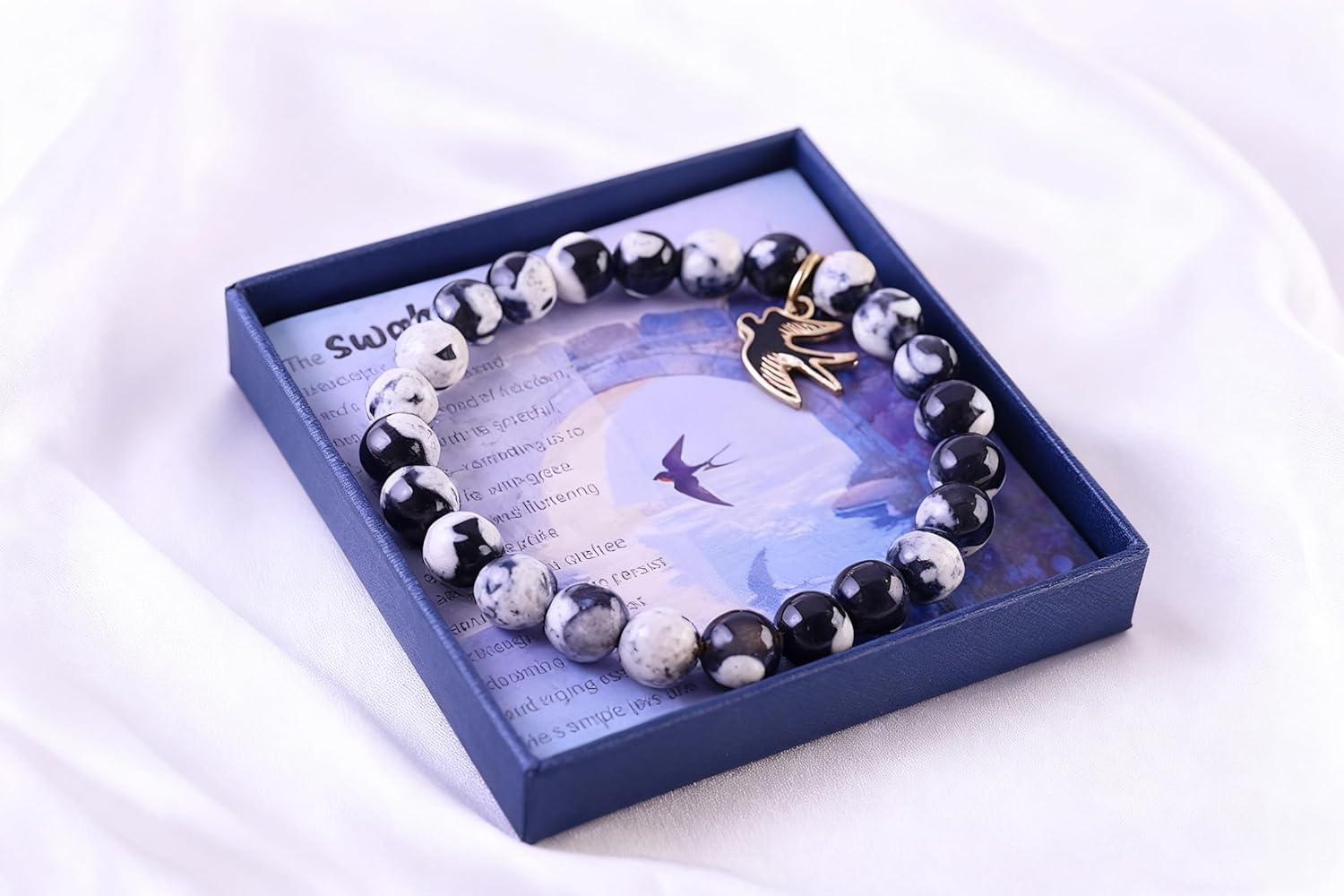Flying Swallow Bracelet Bird Jewelry Natural Stone Orca Beads Swallow Bird Freedom Symbolic Jewelry Spring Summer Gift - Image 7