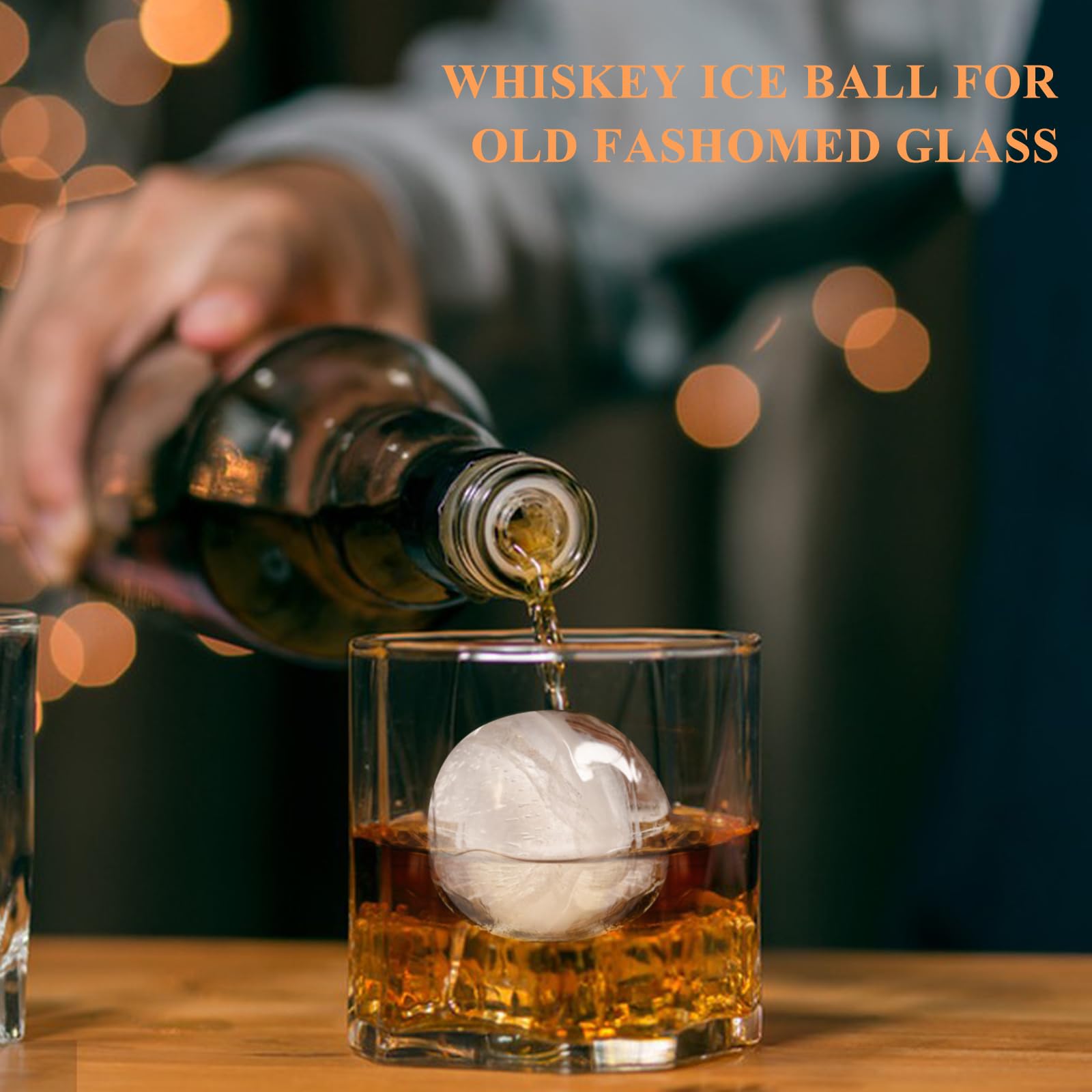 Molde redondo para cubitos de hielo, 8 cubitos de hielo de whisky de 1.8 pulgadas, bandeja circular para cubitos de hielo con tapa, molde grande para hacer bolas de hielo, moldes grandes para
