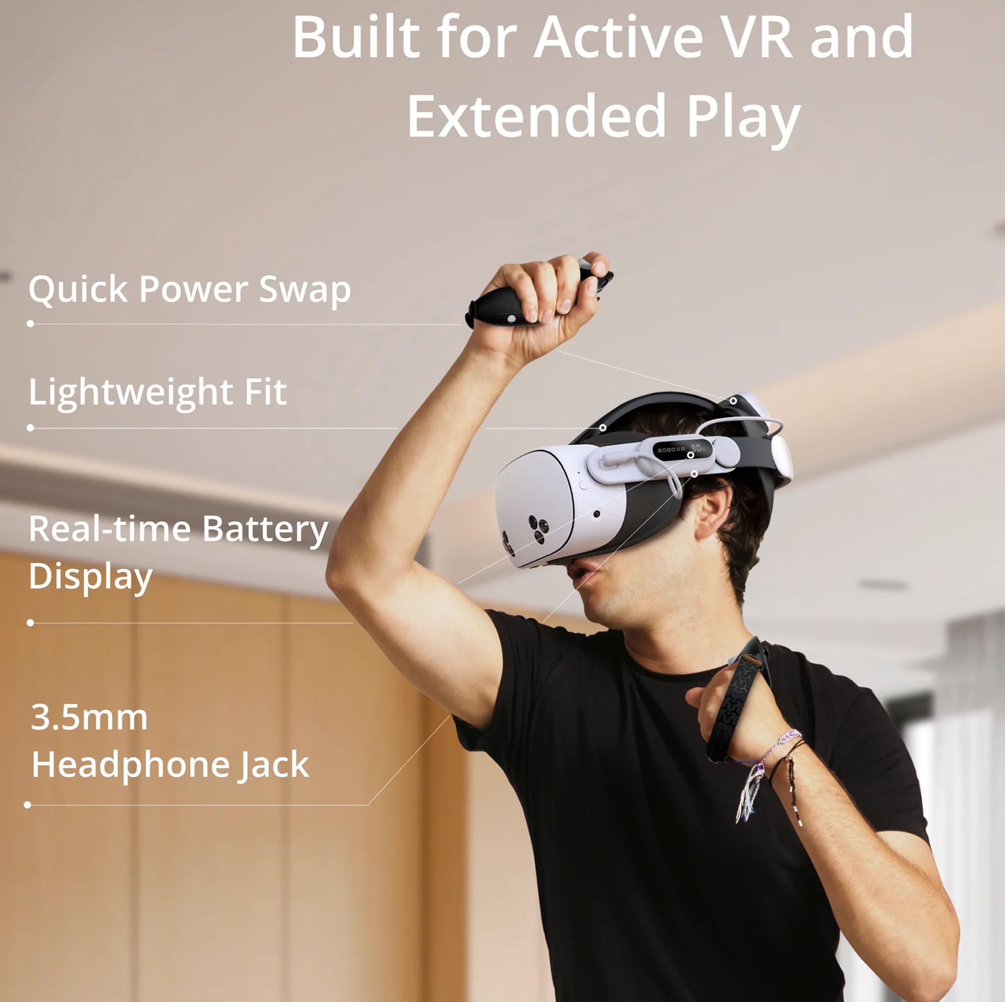 Amazon.co.jp: BOBOVR E3 Proバッテリーストラップ 10000mAh Meta