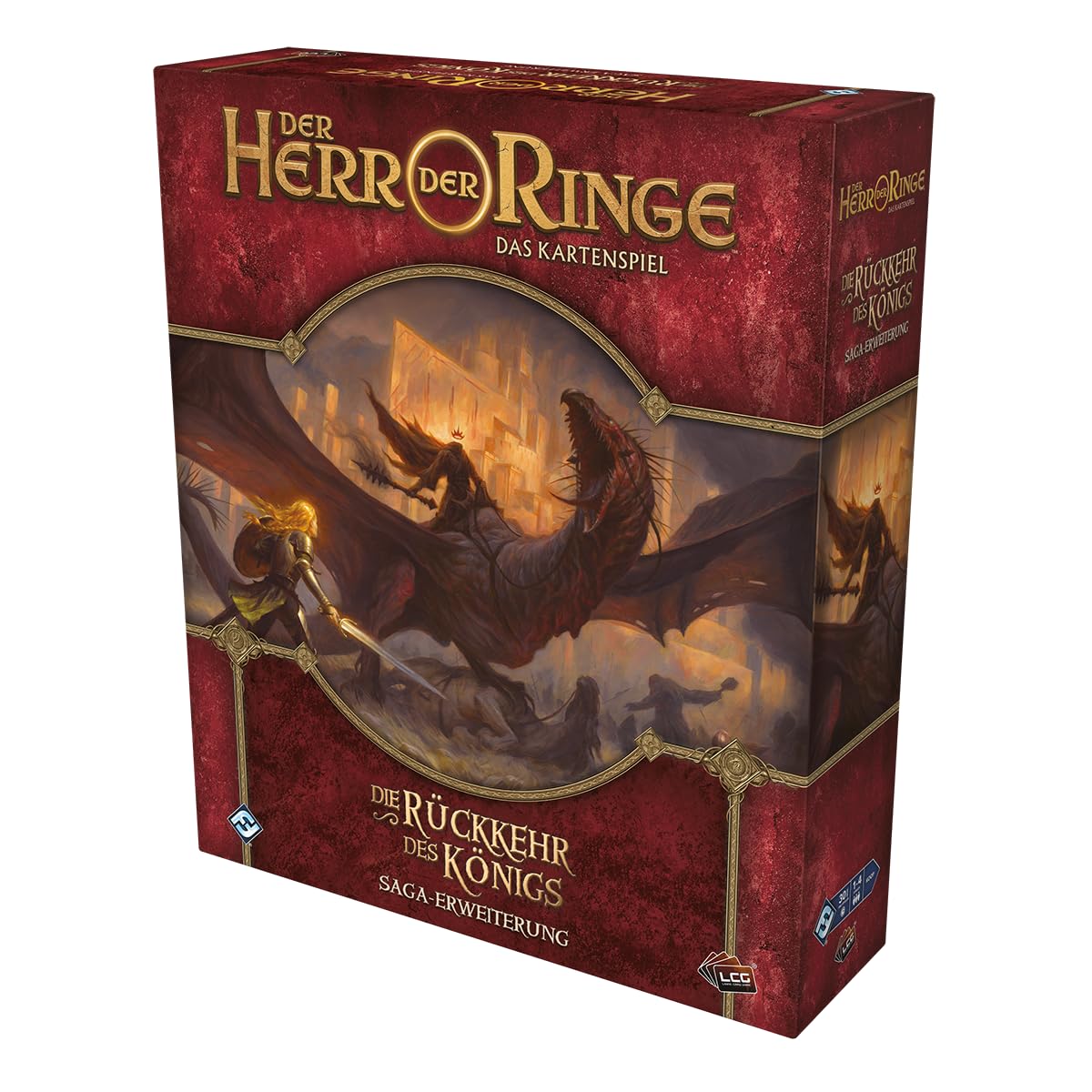 Fantasy Flight Games, Der Herr der Ringe: LCG – Die Rückkehr des Königs, Saga-Erweiterung, Expertenspiel, Kartenspiel, 1-4 Spieler, Ab 14+ Jahren, 30 Minuten je Spieler, Deutsch