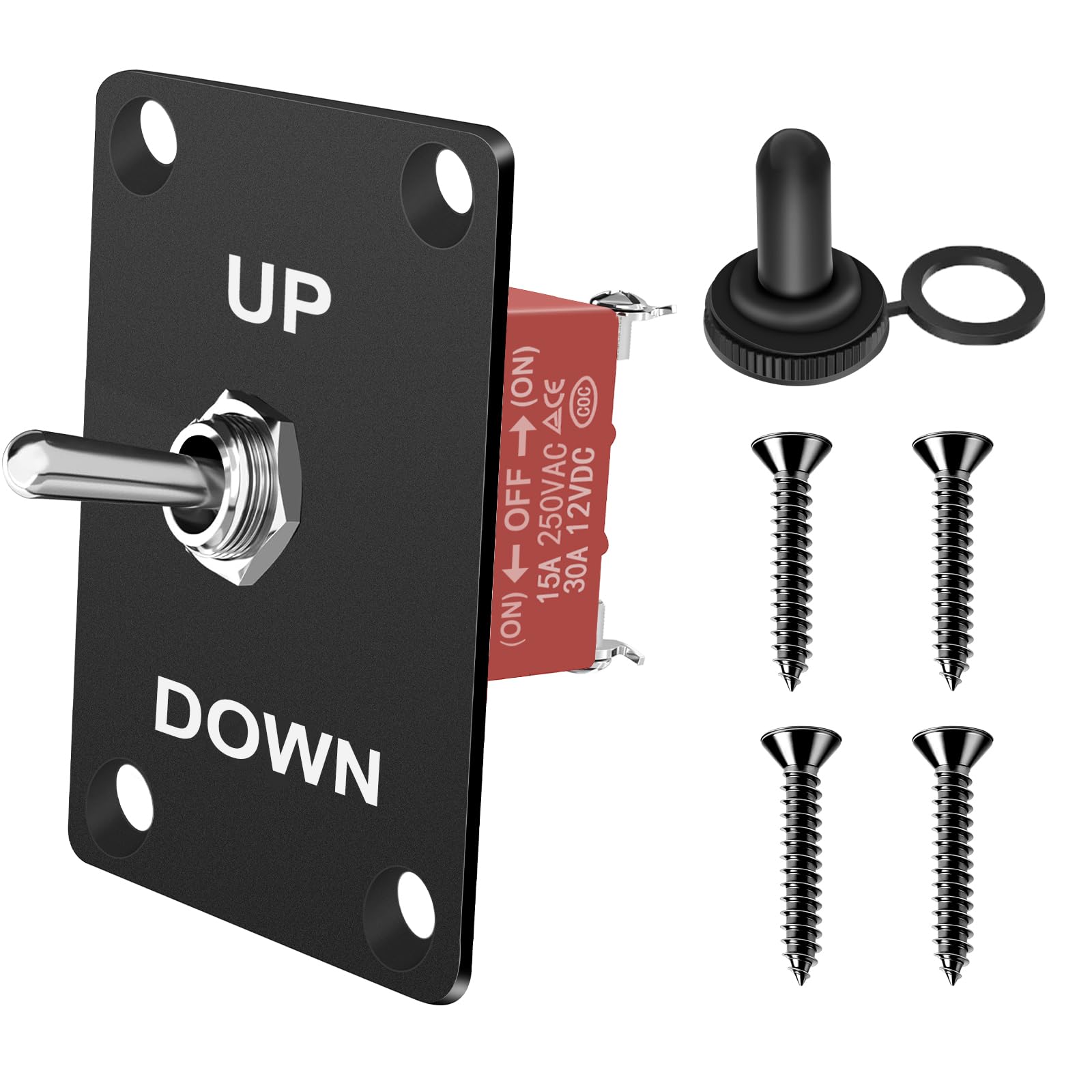 Snapklik.com : HOKAAER Momentary Toggle Switch (ON)-Off-(ON) 12V DC 30A ...