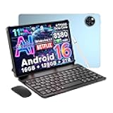 DOOGEE U11 Android 16 Tablet with Keyboard, 11 inch Tablet & Gemini AI, 16GB+128GB/2TB, 8580mAh Android Tablet, Unisoc T7200 Octa-Core Gaming Tablets, 13MP+5MP, Widevine L1/BT5.0+5G WiFi, Metal Body