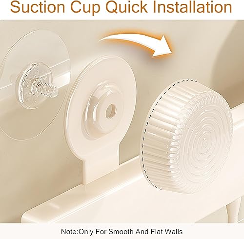 Miniatura 3 de Estante de utensilios de cocina con 8 ganchos, organizador adhesivo para montaje en pared, sin taladrar, ahorra espacio, disponible en blanco roto y