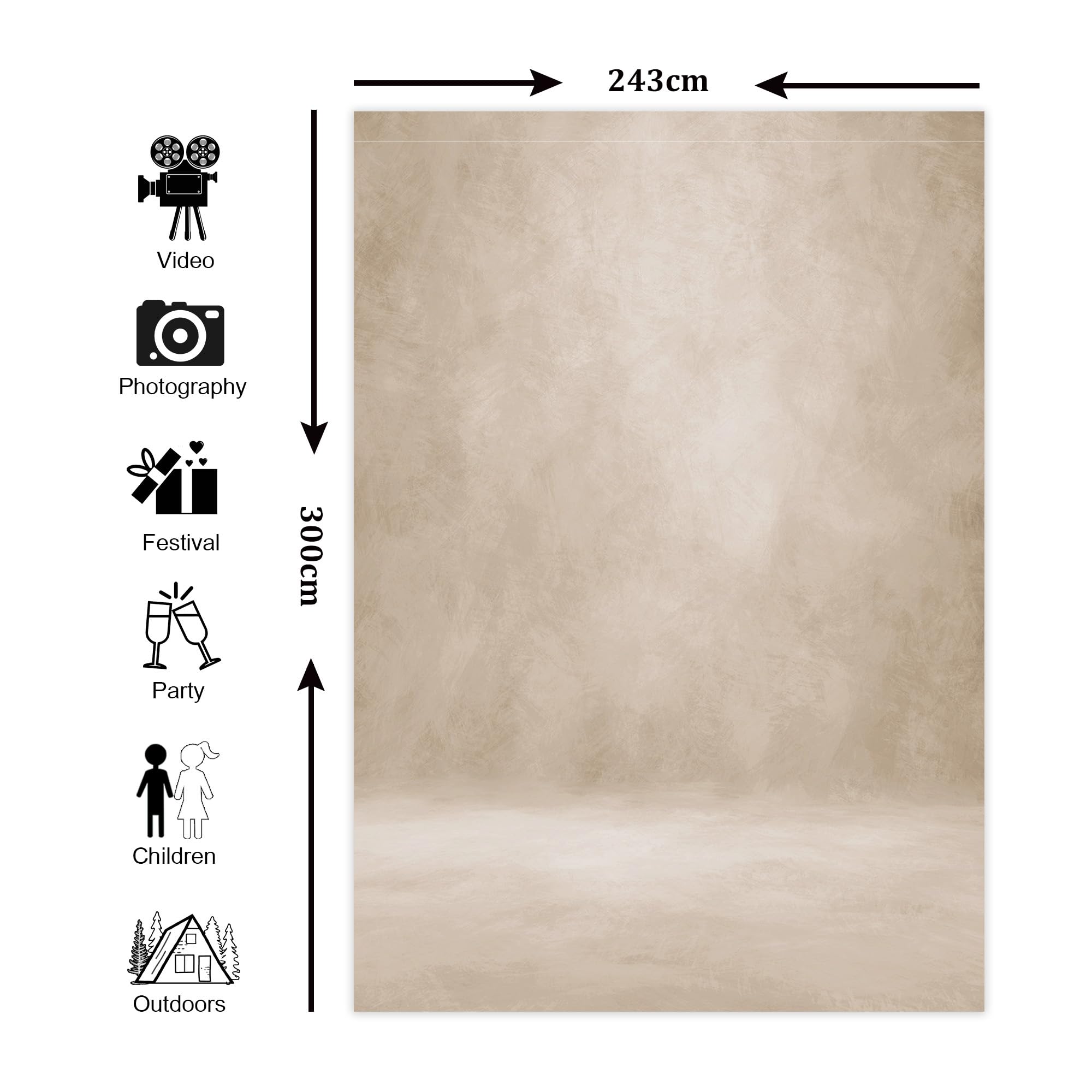 Toile de Fond Professionnelle 240 x 300 cm pour Photographie Abstraite