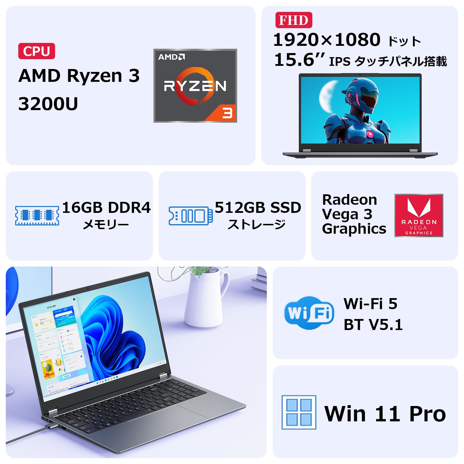 Amazon.co.jp: ノートパソコン 15.6インチ Office搭載 360度回転可能